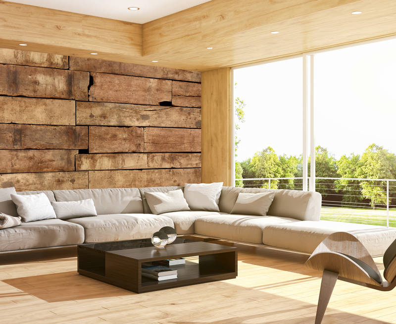             Rustikale Holzdekor Fototapete – Vliestapete in 3D Optik mit Holzplanken Look – Braun
        