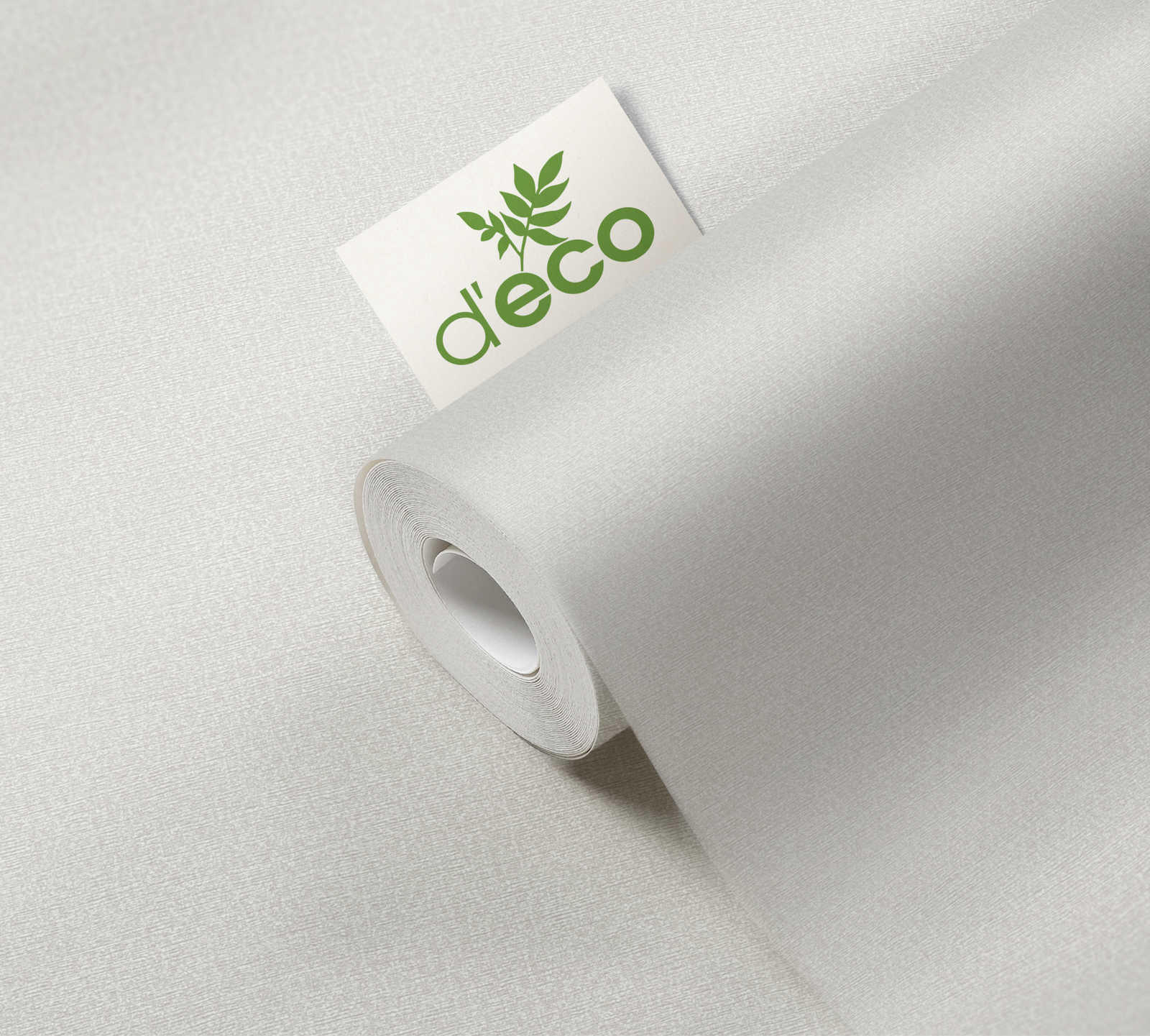             PVC-freie Glanztapete mit getupftem Muster – Grau, Weiß
        