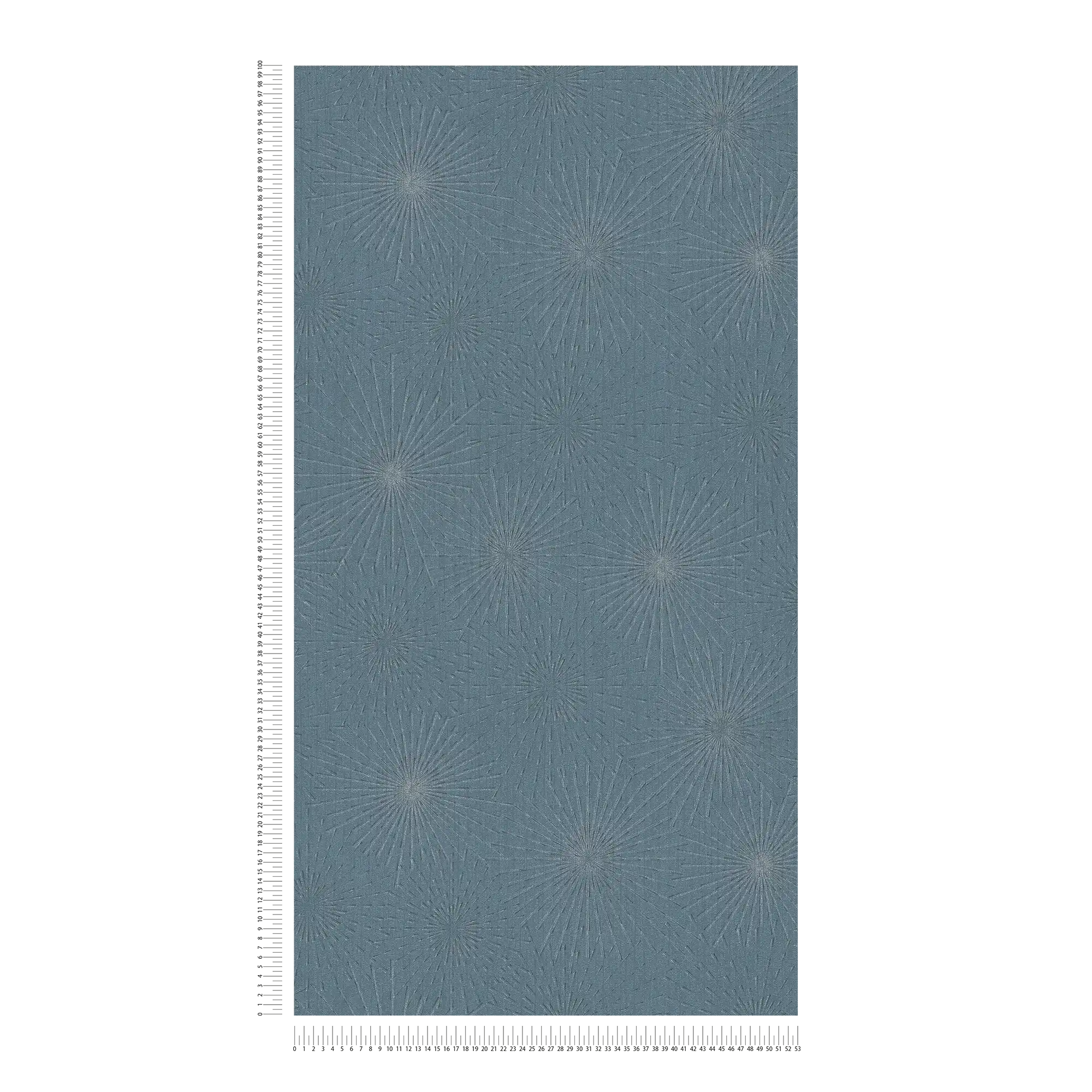             Tapete Retro Design Starburst – Blau, Metallic
        