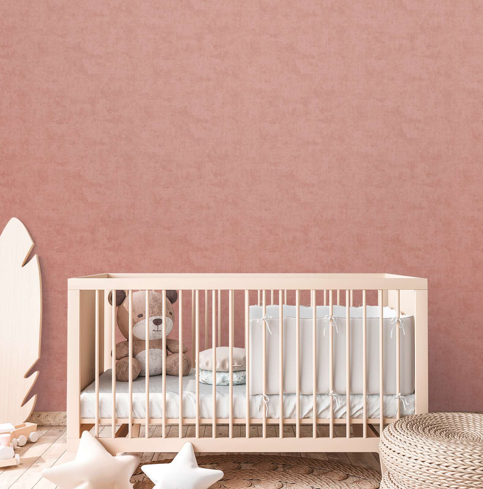             Uni Kinderzimmer Vliestapete - Sanft und schlicht als ideale Ergänzung zu unseren Motivtapeten – Rot
        