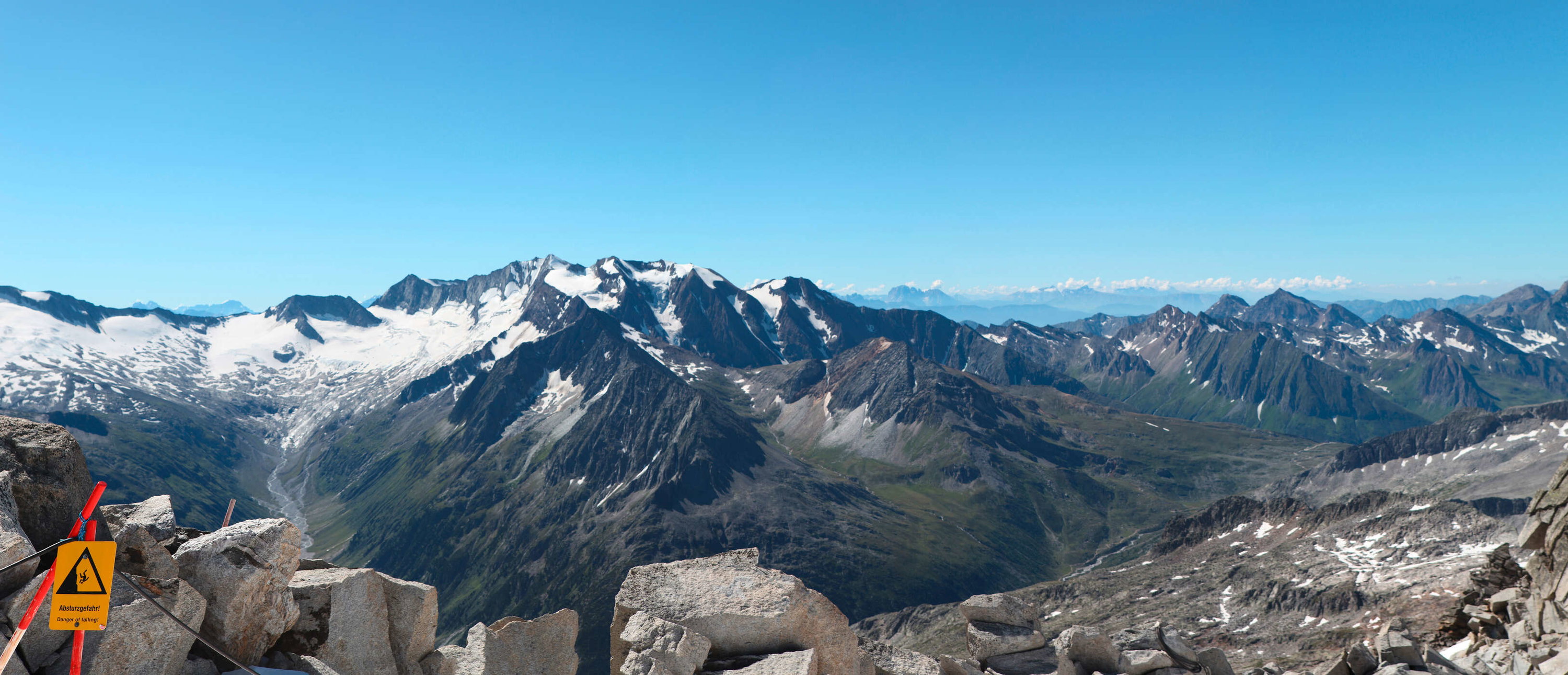berglandschaft, alpen, gipfel, felsbrocken, sicht
