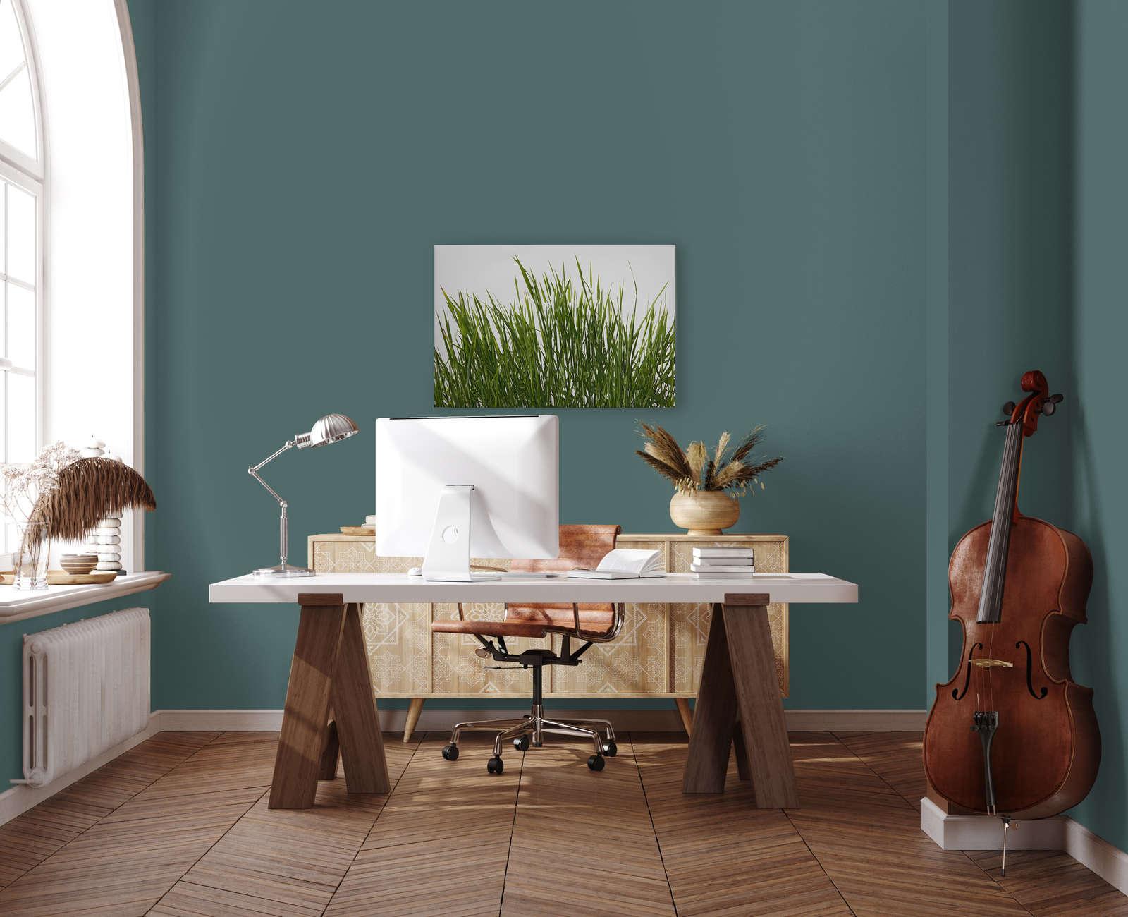             Leinwandbild Gräser Detail mit weißem Hintergrund – 0,90 m x 0,60 m
        