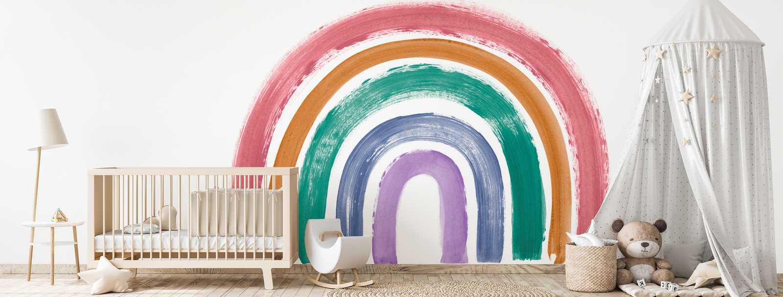             Fototapete Regenbogen in bunten Retro Farben
        