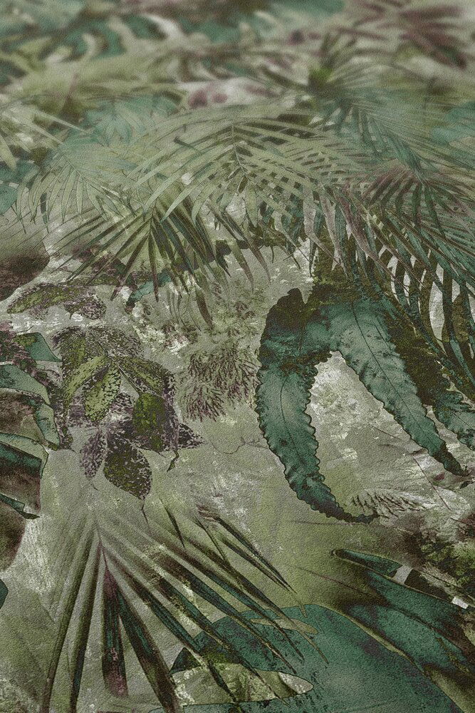             Jungle motief vliesbehang met tropisch bladmotief - groen
        