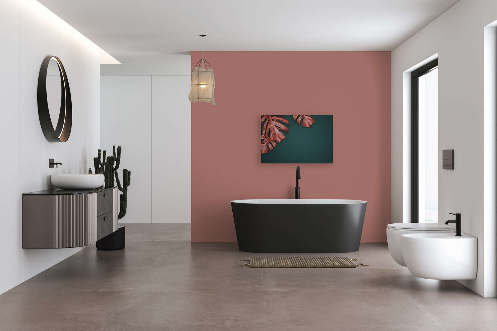             Leinwandbild mit gezeichneter Palme – 0,90 m x 0,60 m
        