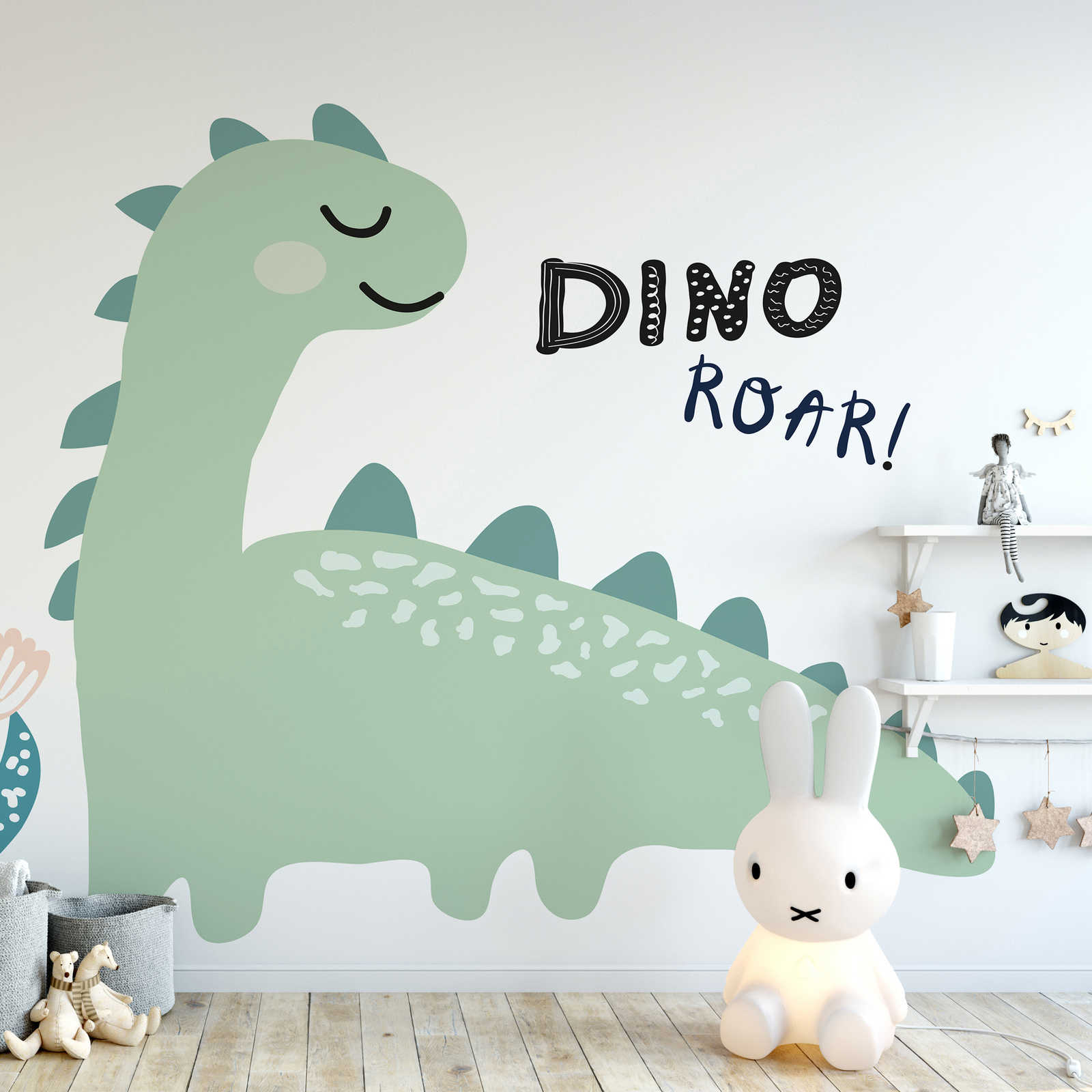         papier peint en papier avec dinosaure peint - intissé lisse & légèrement brillant
    