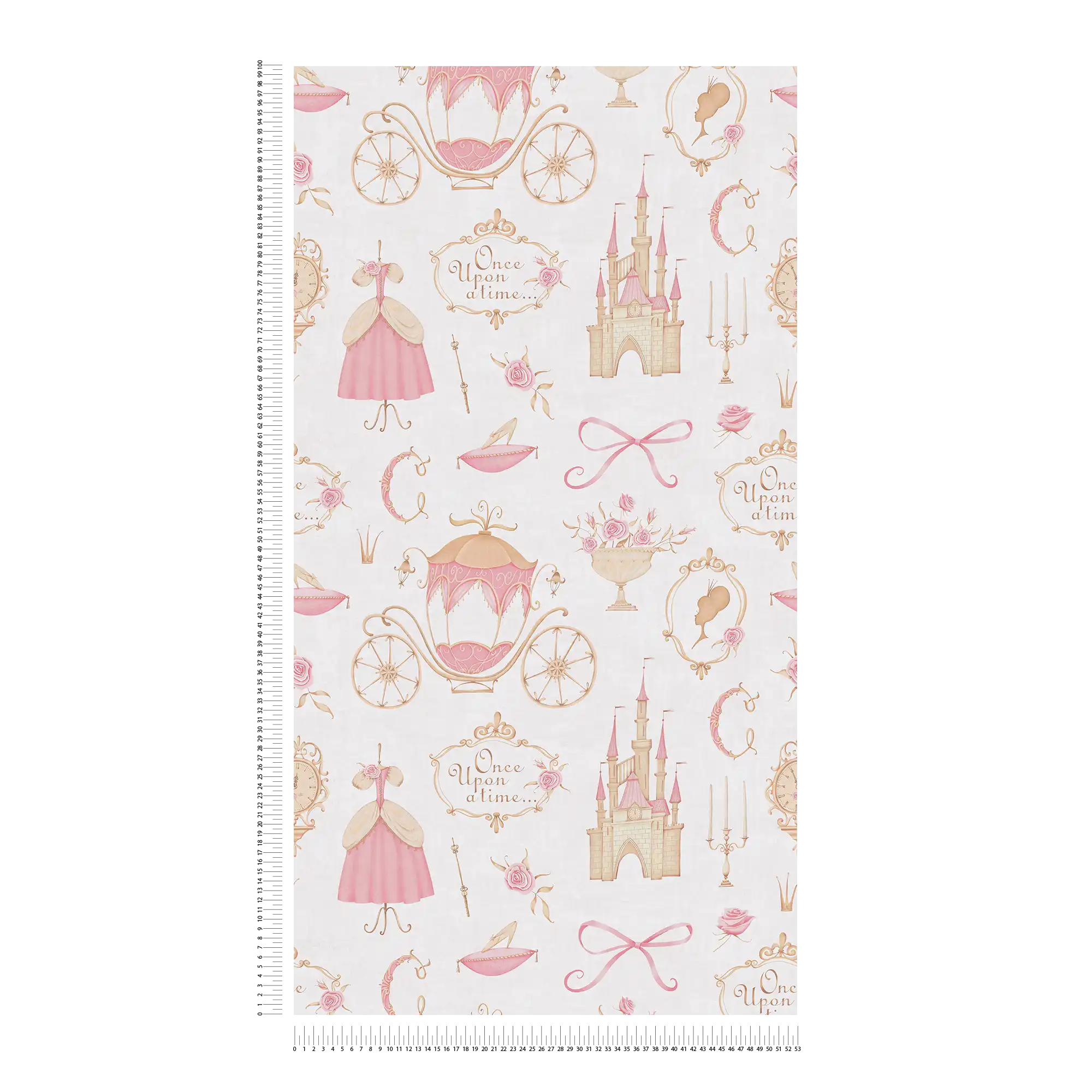             Kinderzimmer Vliestapete 'Once Upon a Time' - verspieltes Märchenmotiv für kleine Prinzessinnen – Beige, Creme, Rosa
        