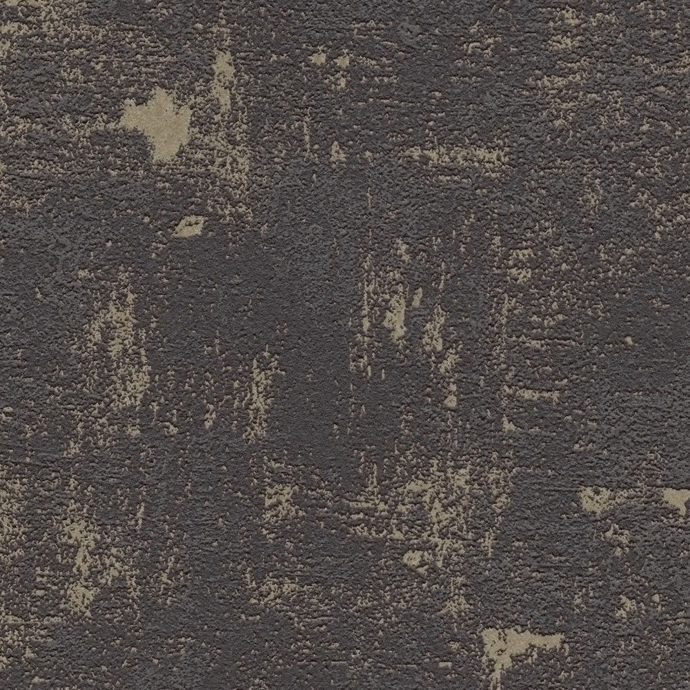             Mustertapete mit abstraktem Bastmuster– Schwarz, Gold
        