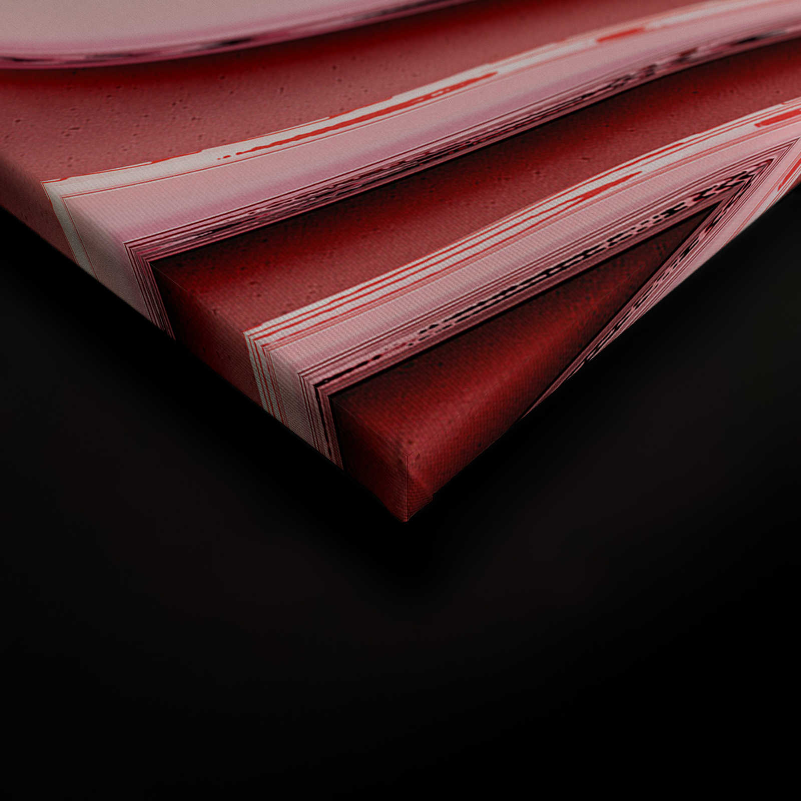             Leinwandbild mit wellenförmigen Linien und Schatten | rosa, pink – 0,90 m x 0,60 m
        