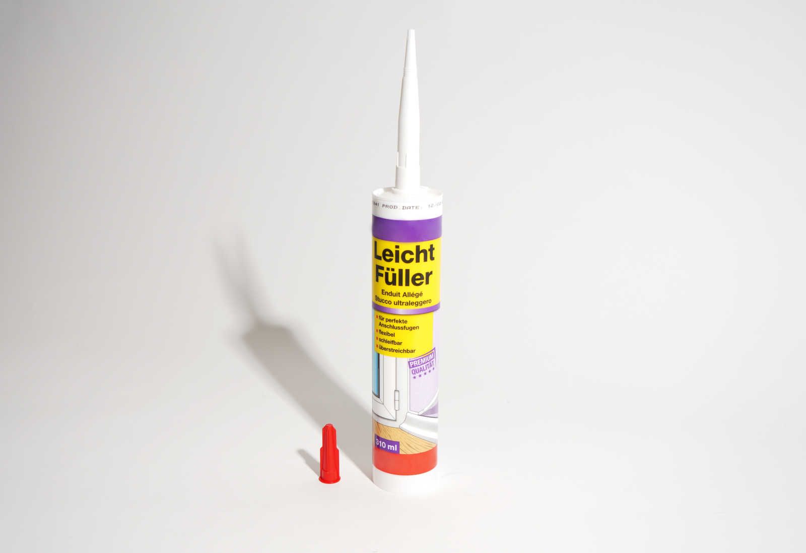             Leichtfüller Spachtelmasse 310ml, Spritzkartusche
        