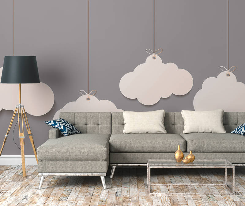             Kinderzimmer Wolken Fototapete – Grau, Weiß
        
