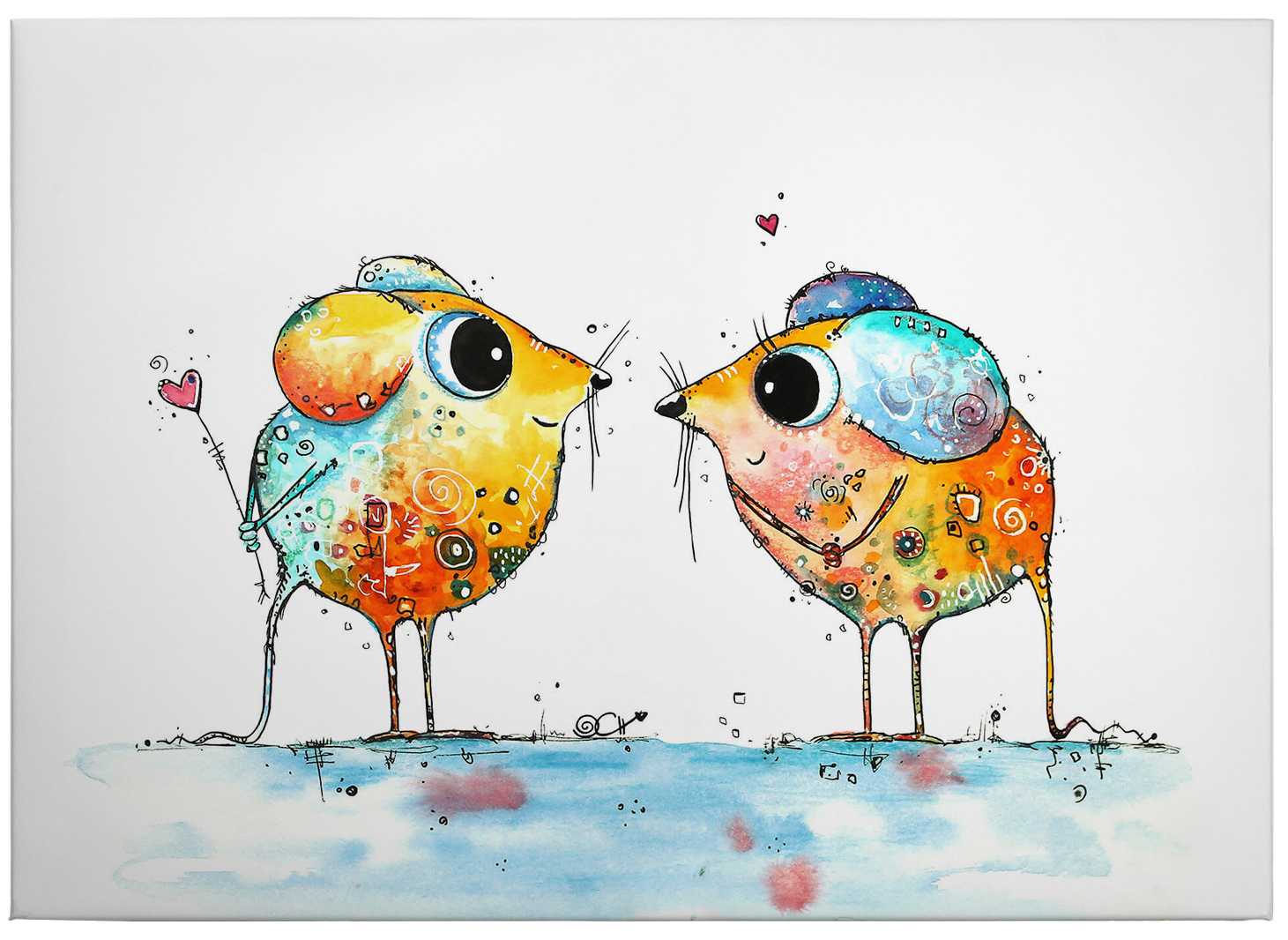             Kinder Leinwandbild 'Niedliche Mäuse' von Hagenmeyer – 0,70 m x 0,50 m
        