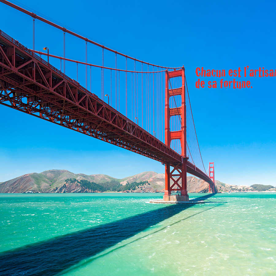         papiers peints à impression numérique Golden Gate Bridge avec inscription en français - Premium intissé lisse
    