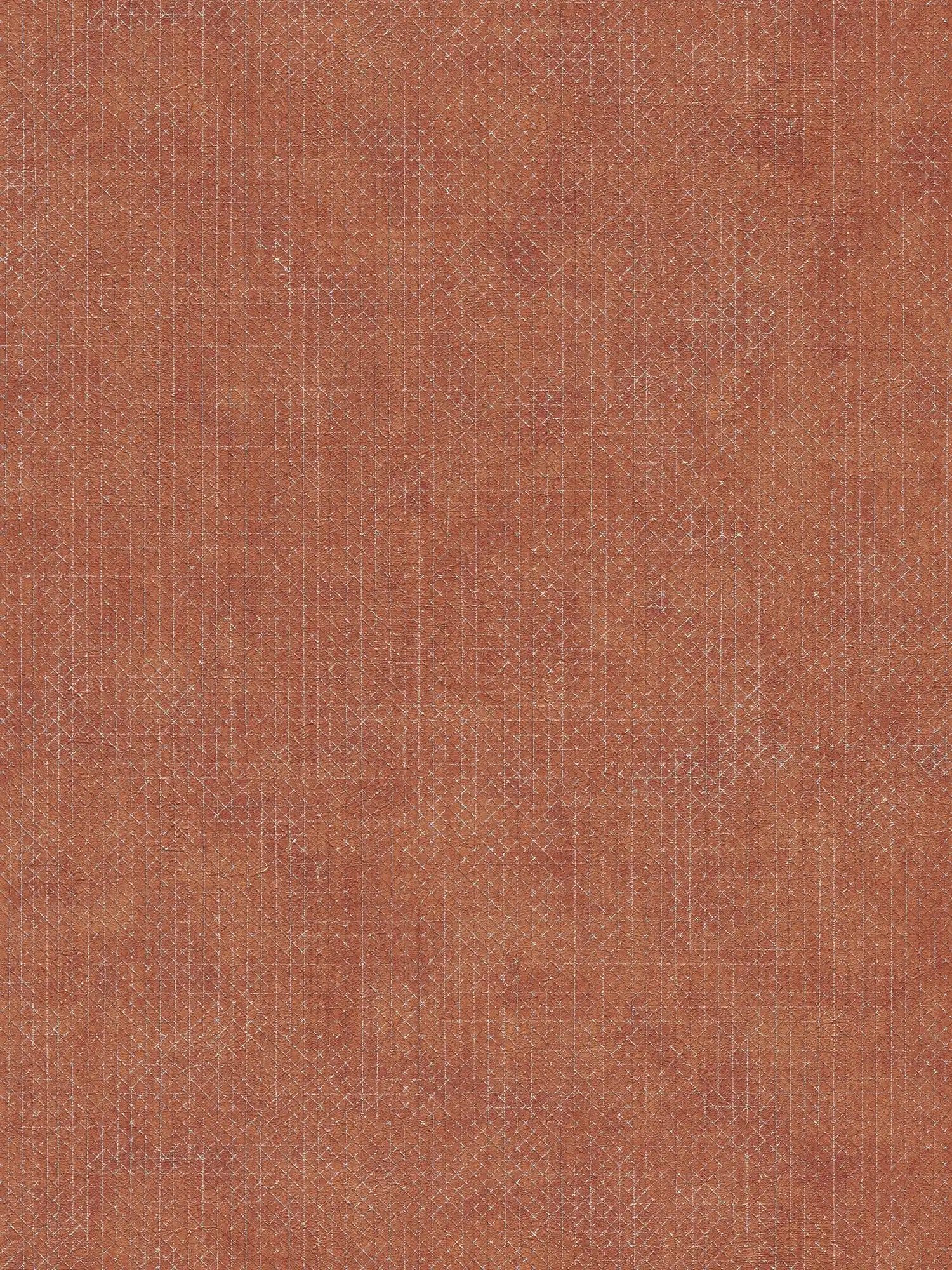         Papier peint rouge brique avec motif texturé argenté - orange, rouge
    