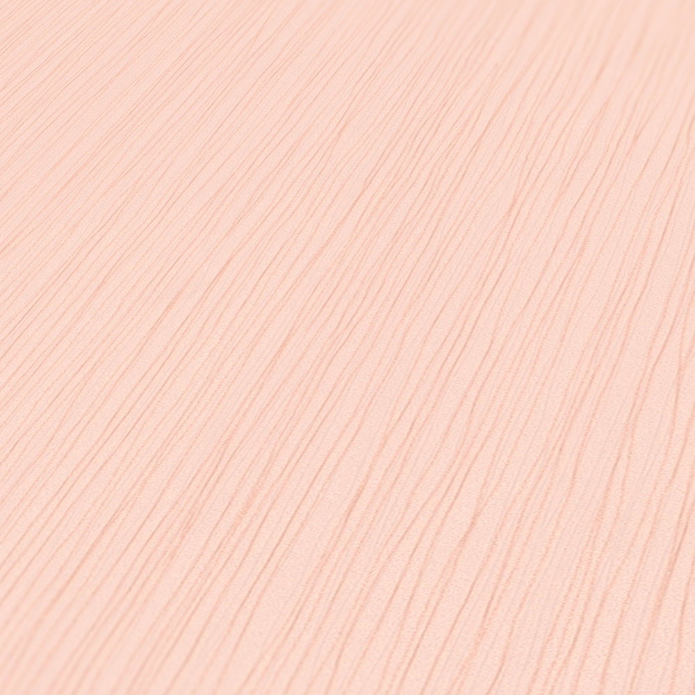             Apricotfarbene Vliestapete mit Linien-Struktur – Orange
        