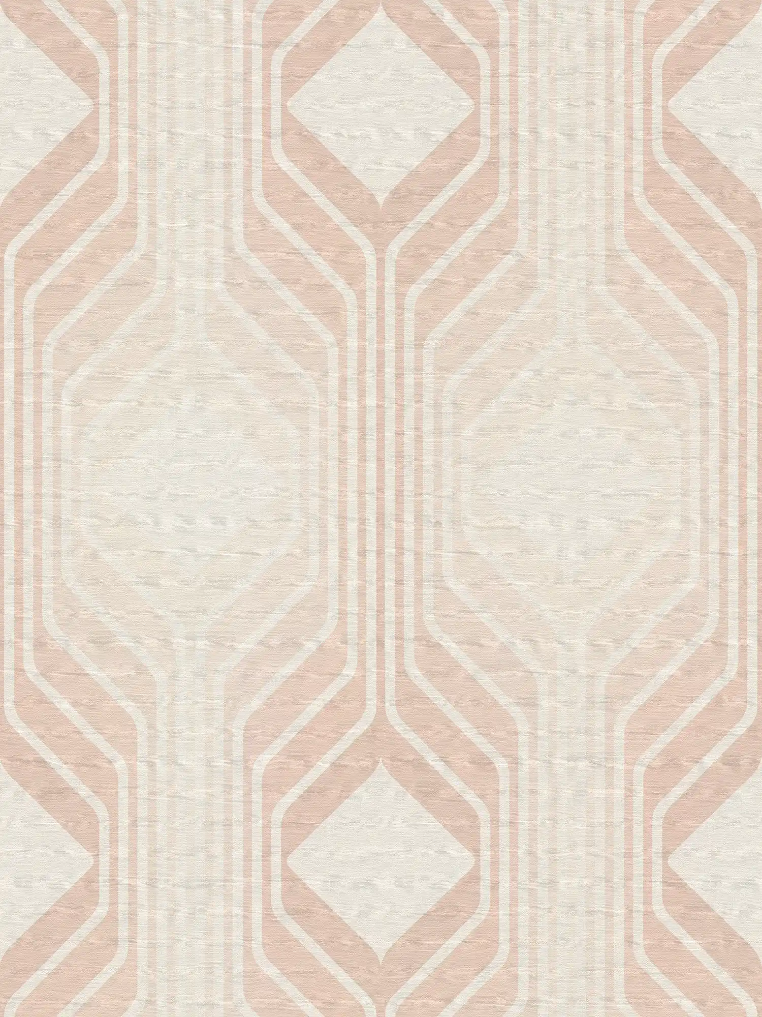         Retro Tapete mit Rauten Bemusterung in sanften Farben – Beige, Creme, Weiß
    