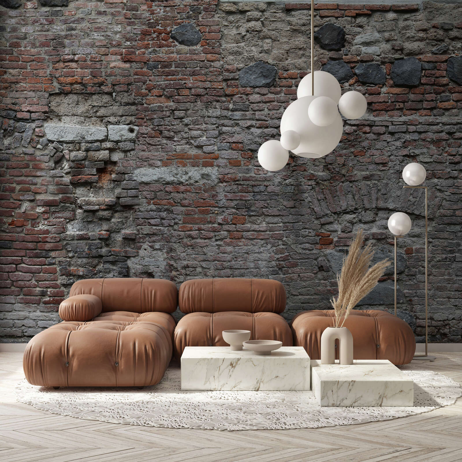 Sofa, Modulares Sofa, Lederlook, Wohnzimmer Deko, Hängelampe