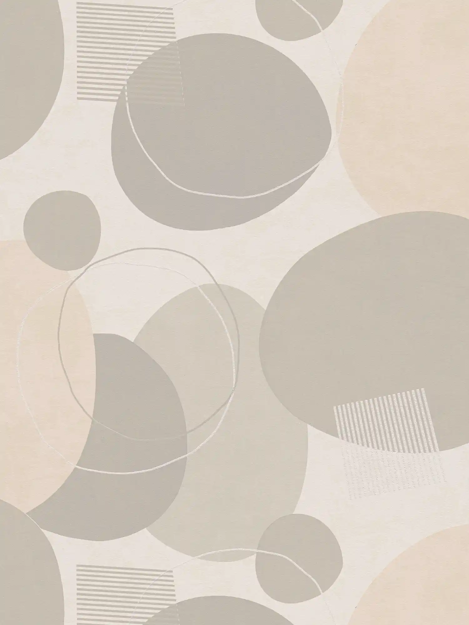        Retro wallpaper with organic pattern - beige, cream
    