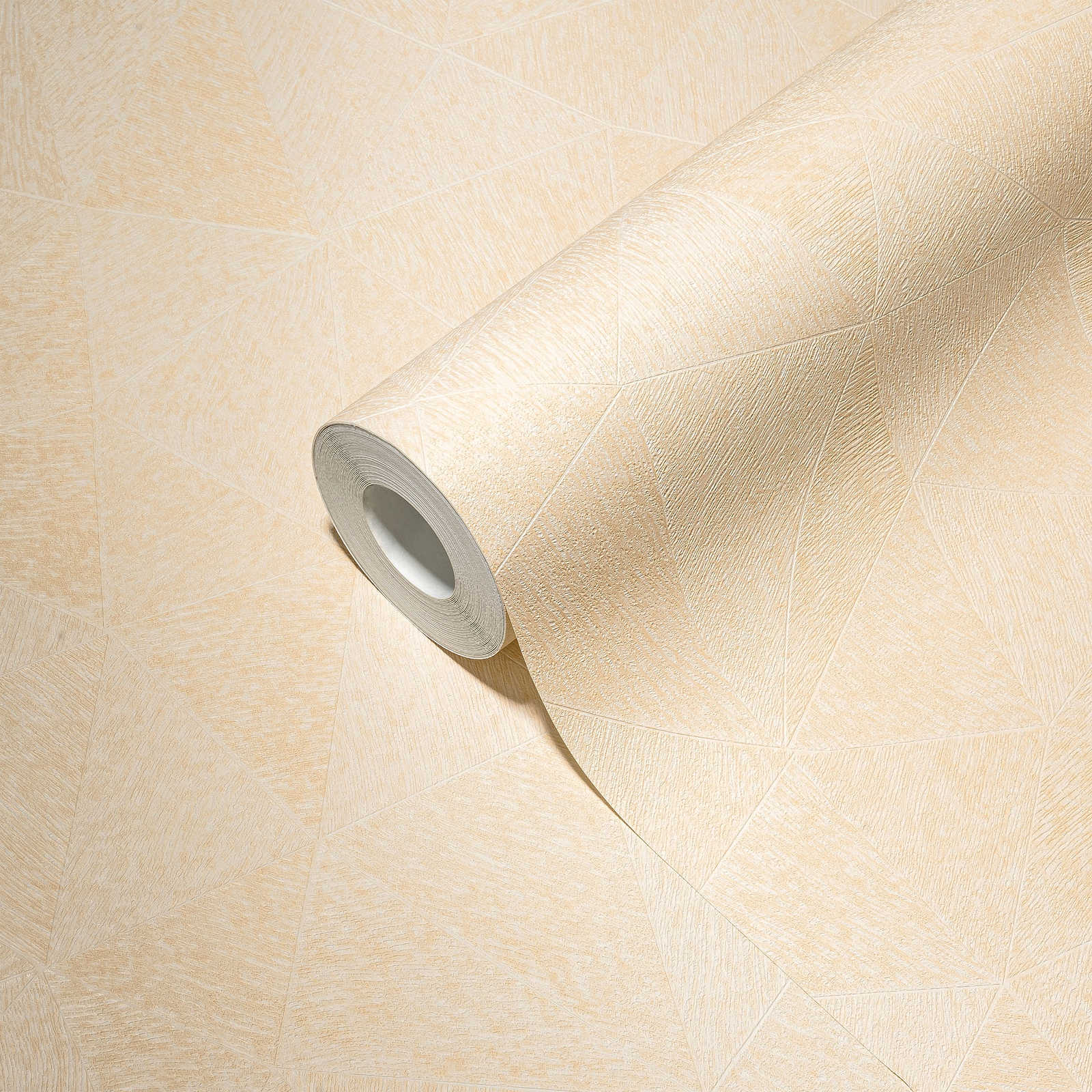            Grafische Vliestapete mit dezentem Muster – Beige
        