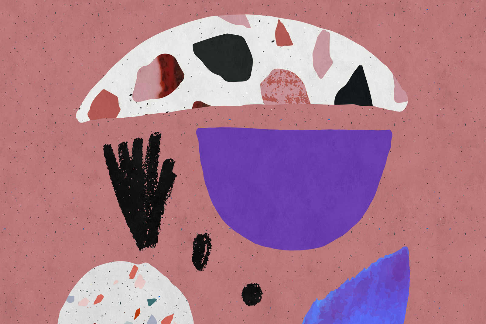             Terrazzo 5 - Leinwandbild in Löschpapier Struktur, Terrazzo Collage – 0,90 m x 0,60 m
        