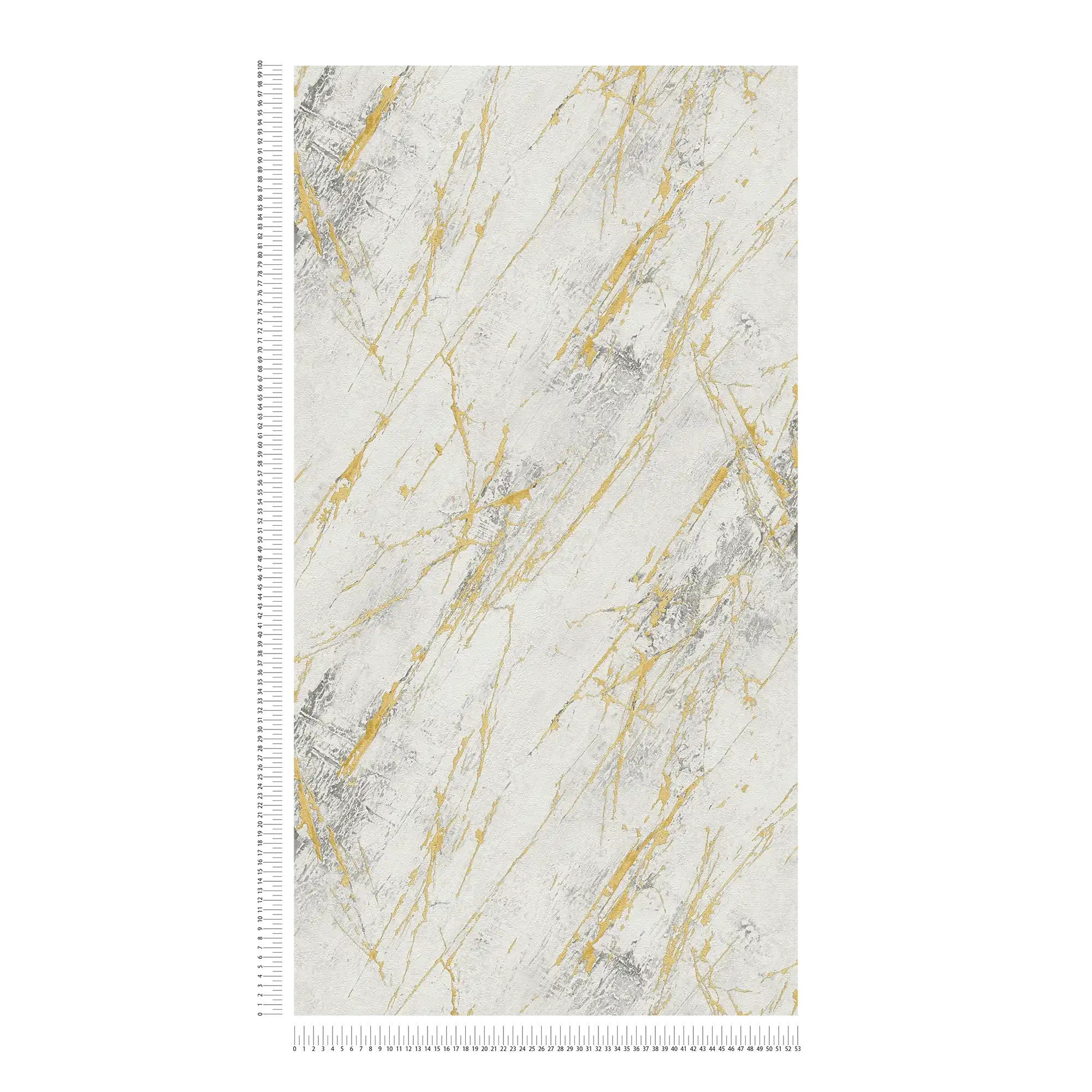             Gold Marmor Tapete mit Metallic Strukturdesign – Weiß, Metallic
        