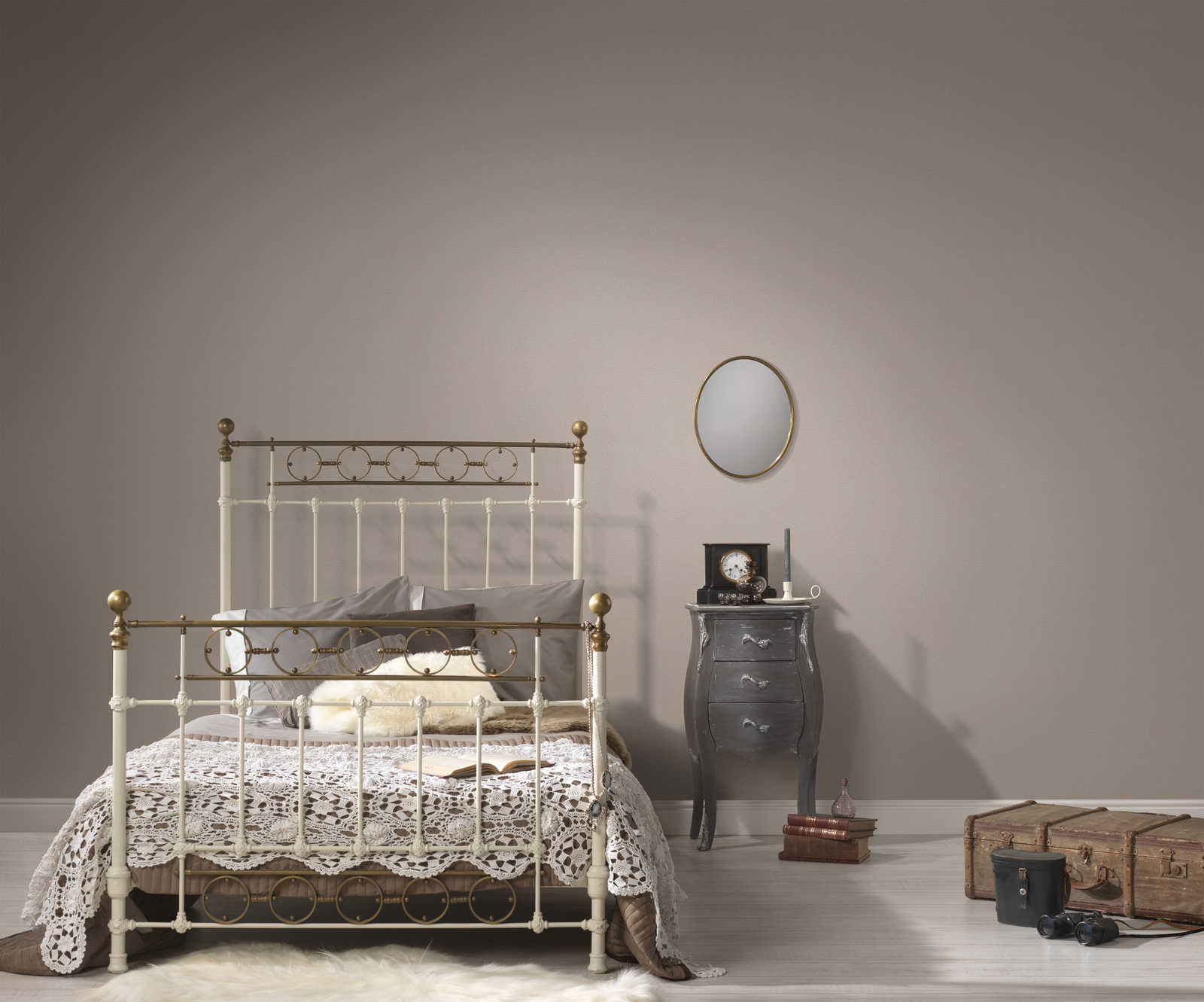             Tapete Hellbeige Leinenoptik mit Strukturmuster – Beige
        