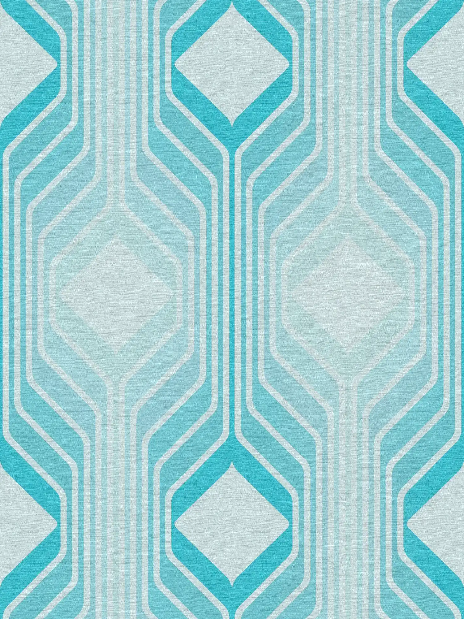         Rauten Muster auf Retro Vliestapete – Blau, Hellblau, Türkis
    