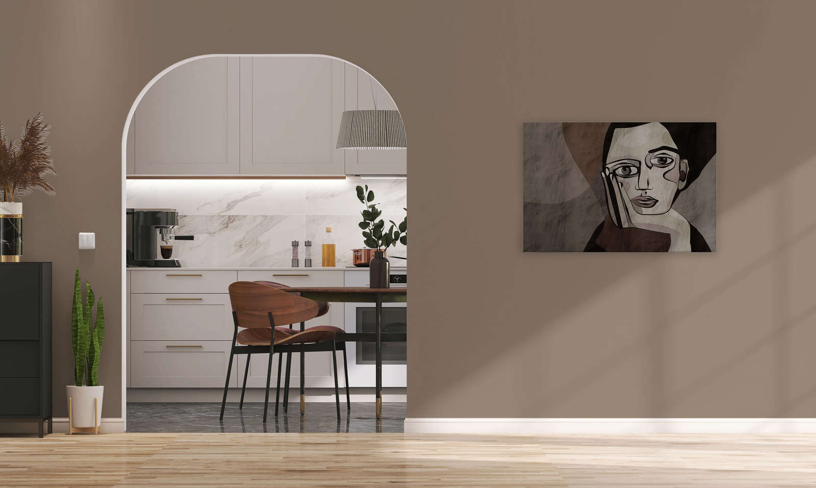             Think Tank 2 - Leinwandbild Graffiti Frauen Gesicht abstrakt – 0,90 m x 0,60 m
        