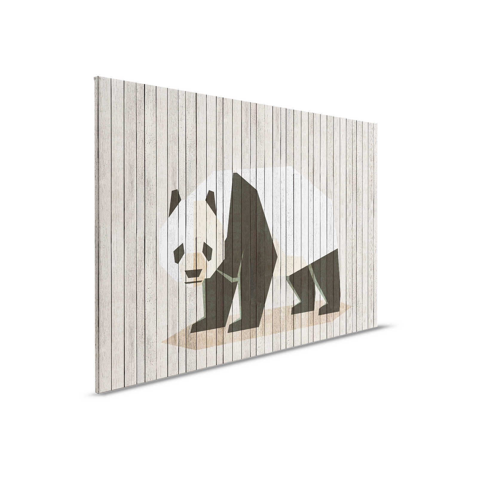         Born to Be Wild 2 - Canvas schilderij op houten paneelstructuur met panda & bordwand - 0.90 m x 0.60 m
    