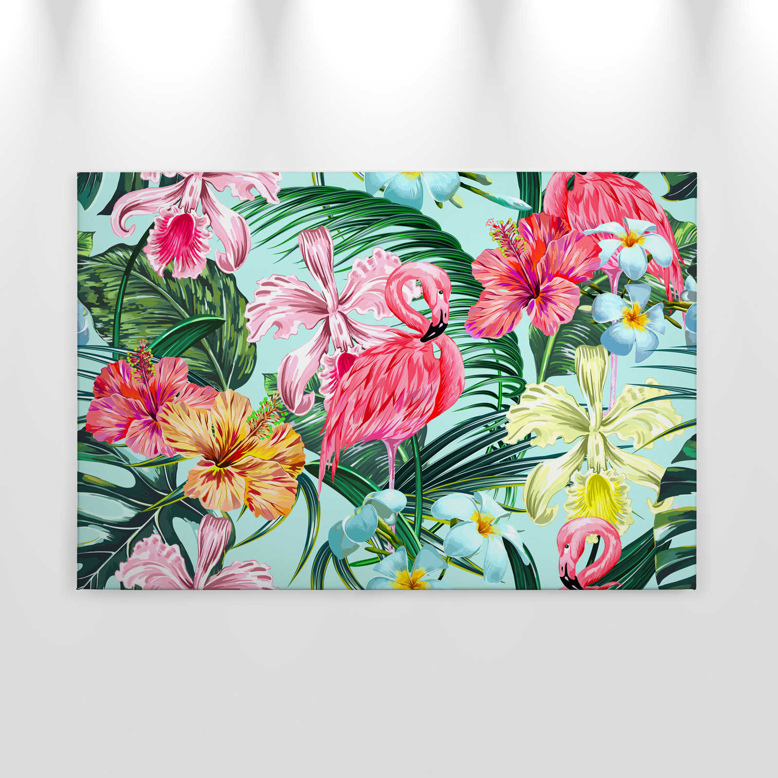             Tropische Leinwand mit Flamingo – 0,90 m x 0,60 m
        