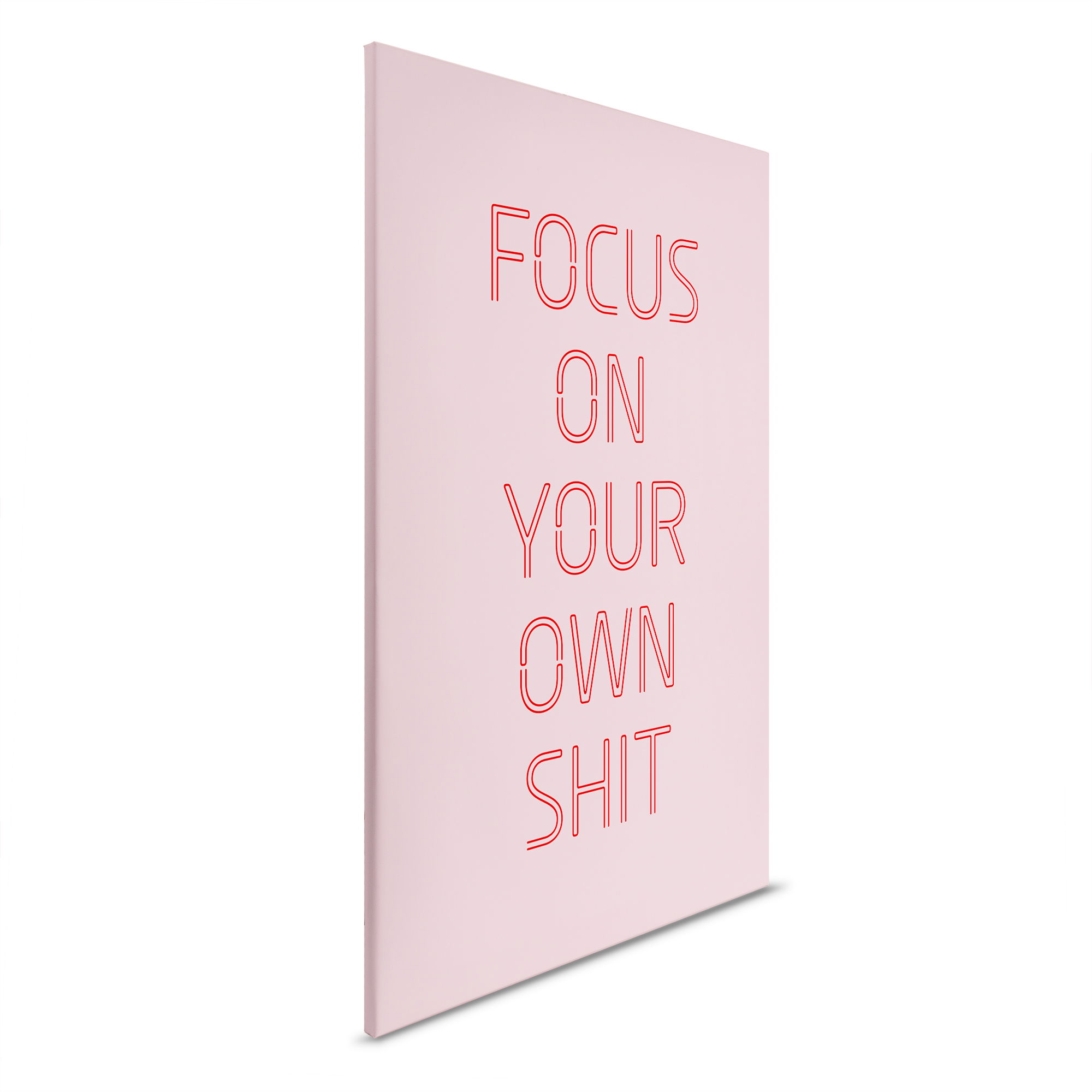         Focus on Your Own Shit - Toile rose typographique - 30 x 45 cm - Rose, rouge
    