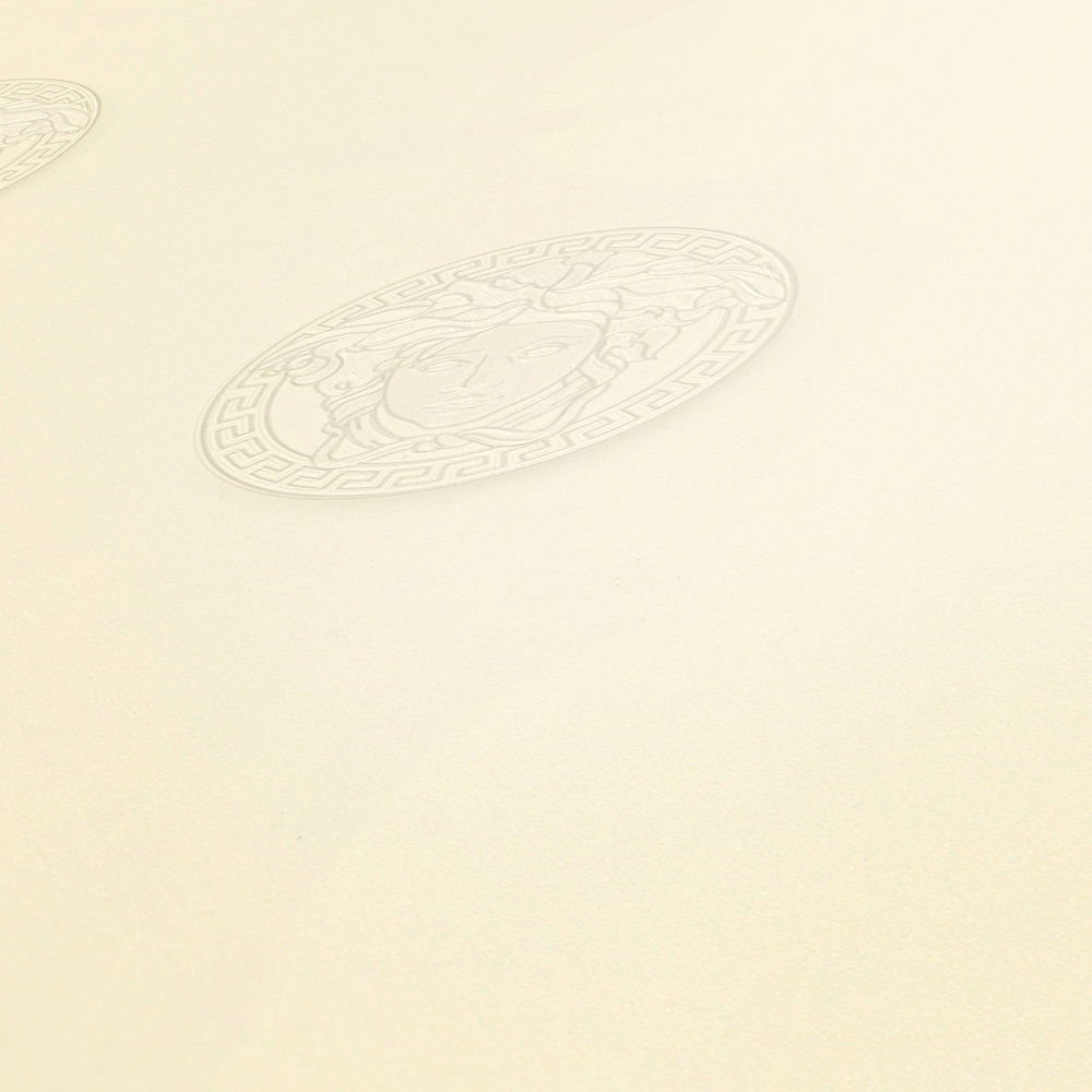             VERSACE Tapete Medusa Emblem – Grau, Weiß
        