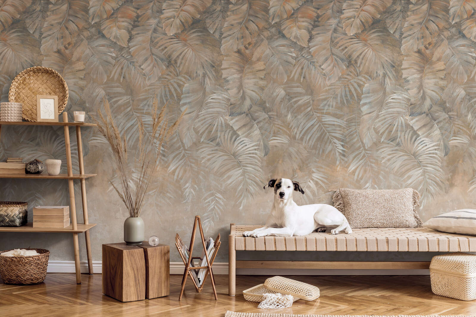 Hund, Hundebett, Wohnzimmer, Wandtattoo, Holzmöbel