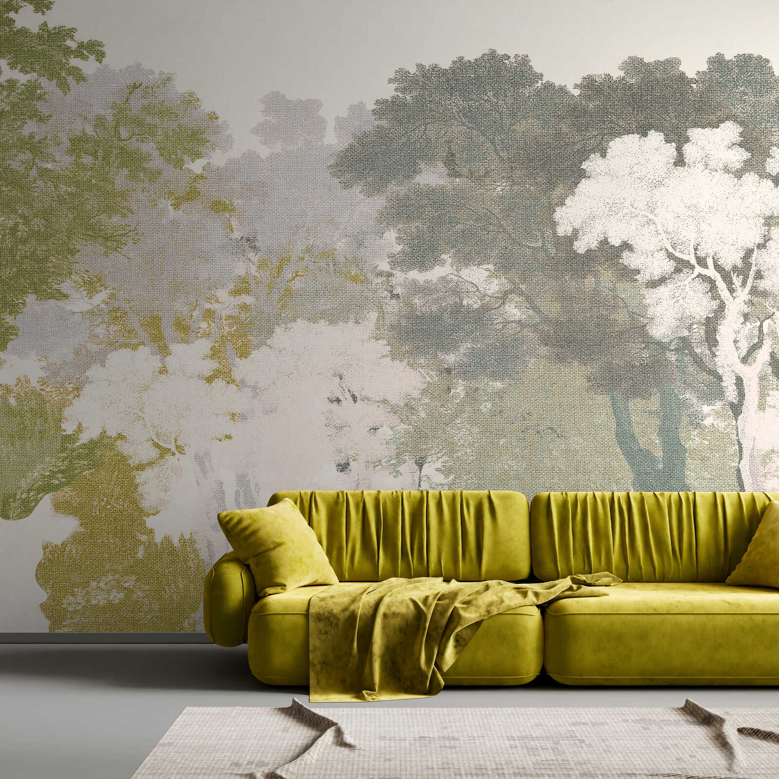 Sofa, Grün, Samt, Sektionssofa, Wandtapete