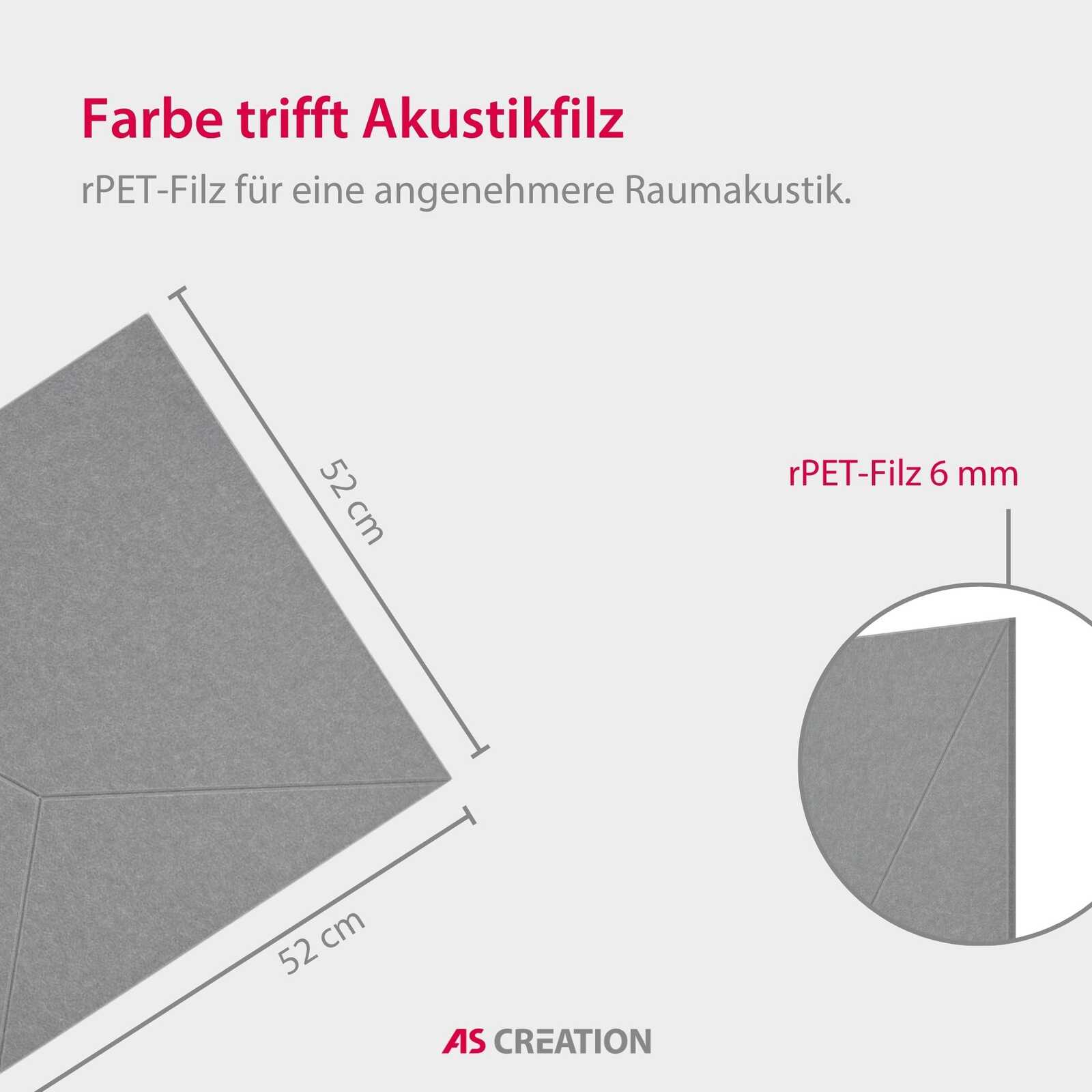 akustikschaum, Schalldämmung, rPET, 6 mm, grau matt