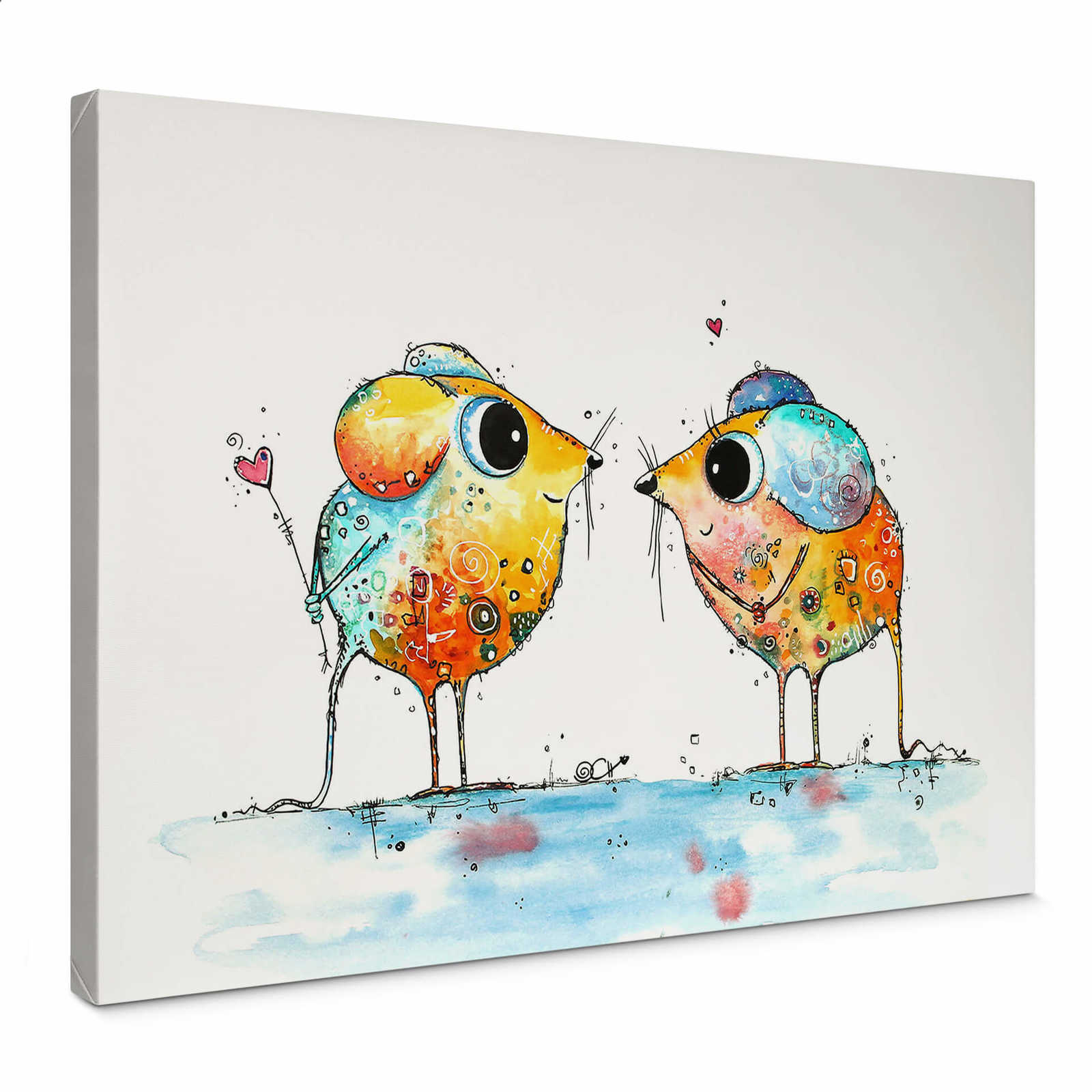             Kinder Leinwandbild 'Niedliche Mäuse' von Hagenmeyer – 0,70 m x 0,50 m
        