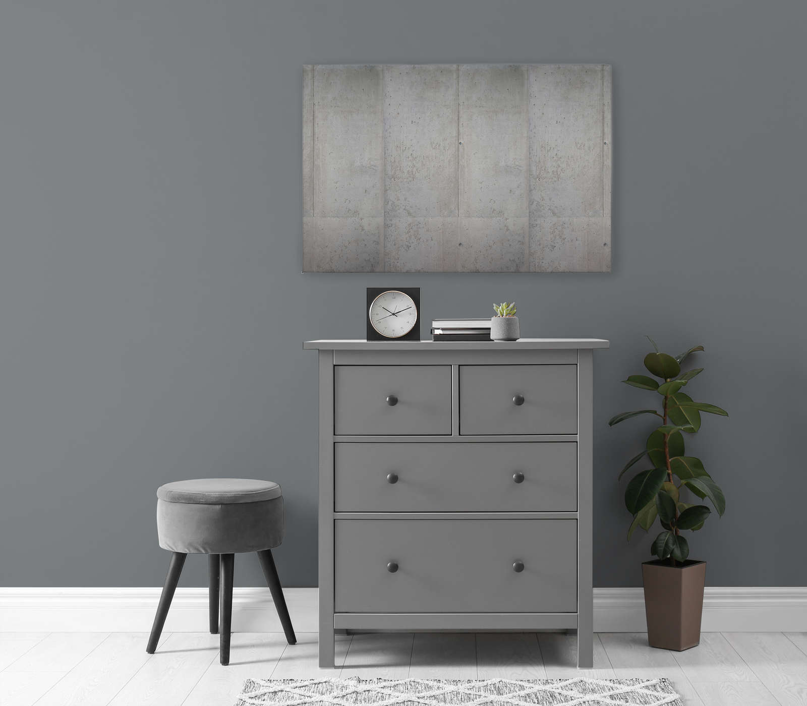 Beton Leinwandbild Sichtbeton Wand im Industrial Stil – 0,90 m x 0,60 m