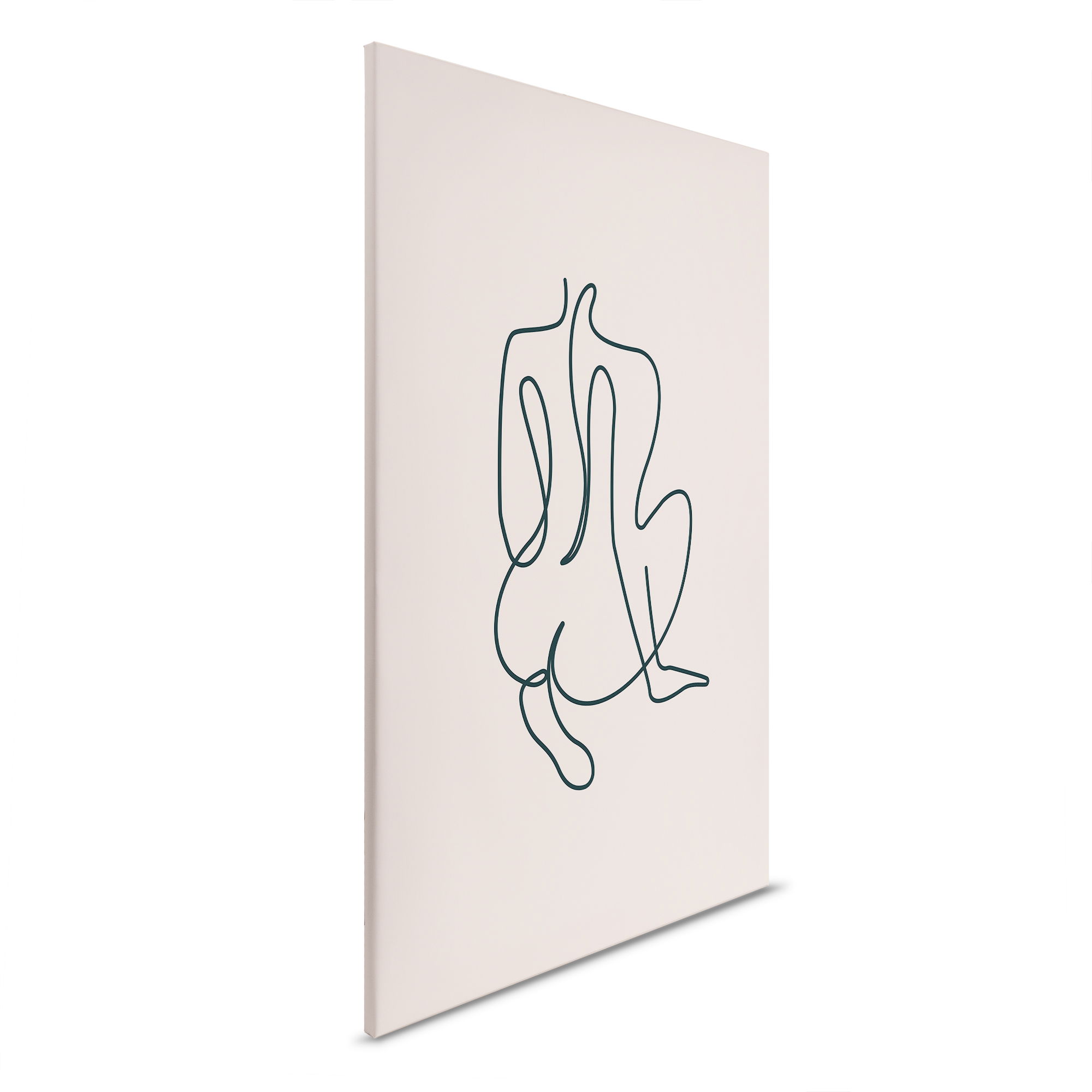         Resting form - Reduced canvas design with female silhouette - 30 x 45 cm - cream, black
    