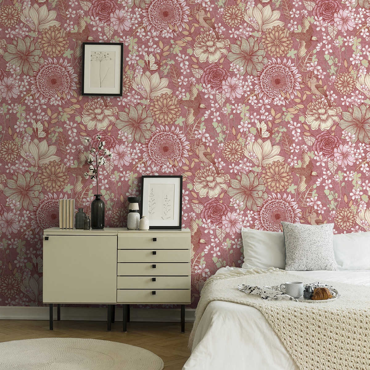 Papier peint floral | Explosion de couleurs vives Papier peint floral | Explosion de couleurs vives
