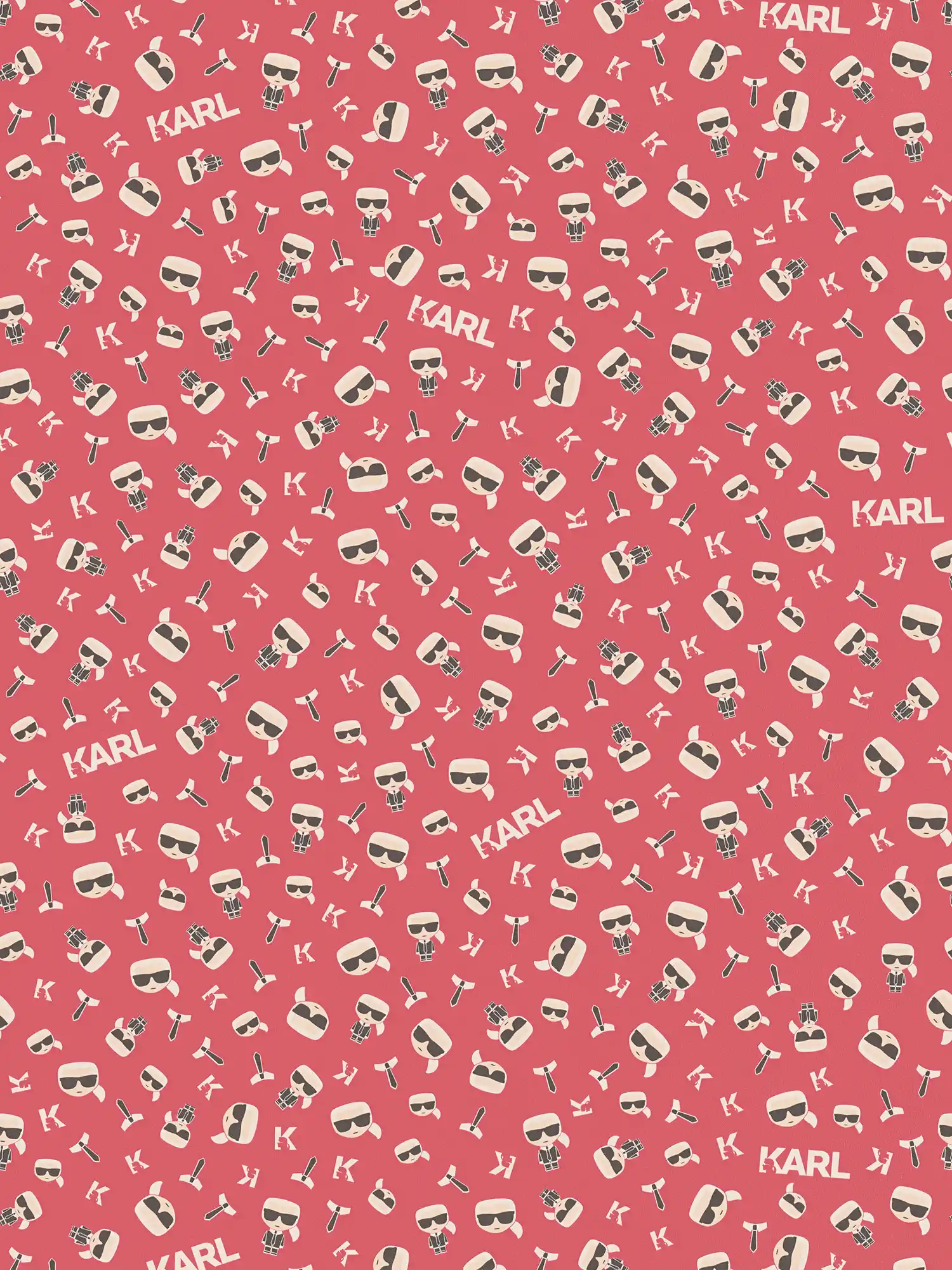         Non-woven wallpaper Karl LAGERFELD comic design - red
    