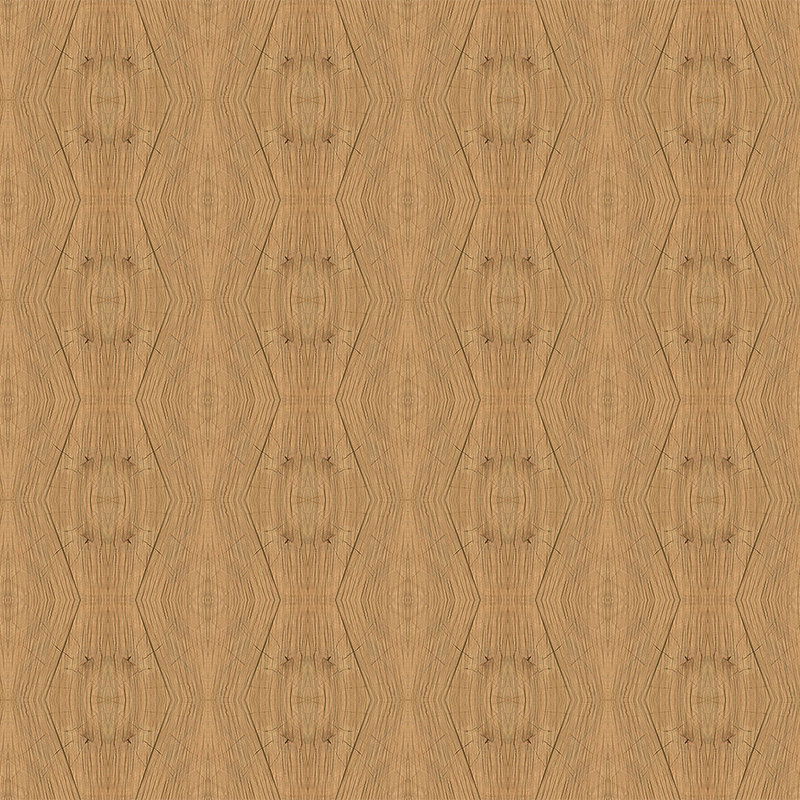         Dekorative Wandtapete – Fototapete in edler Holzmaserung mit Kaleidoskop Effekt – Braun, Beige
    