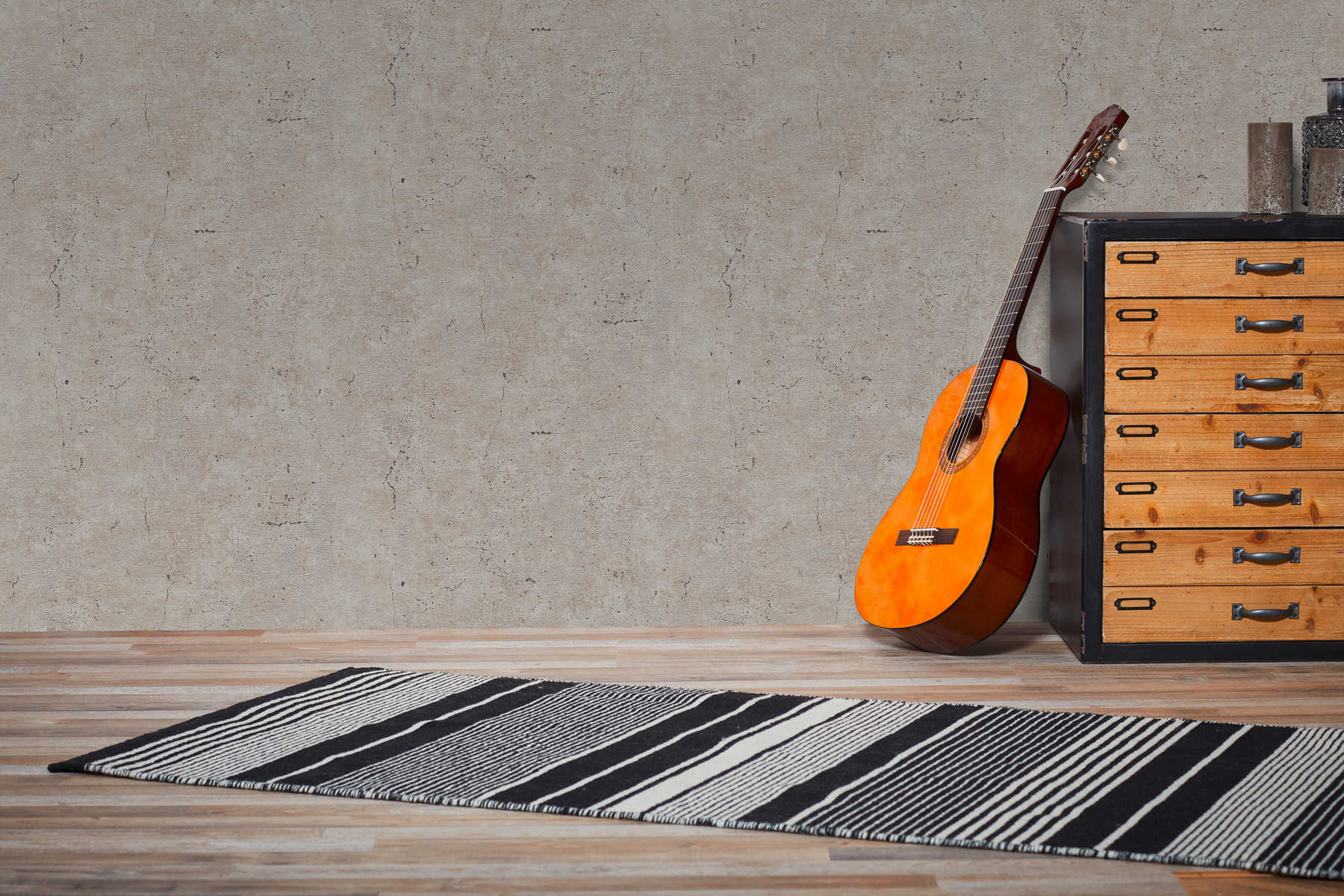             Wallpaper concrete look rustic in industrial style - grey, brown
        