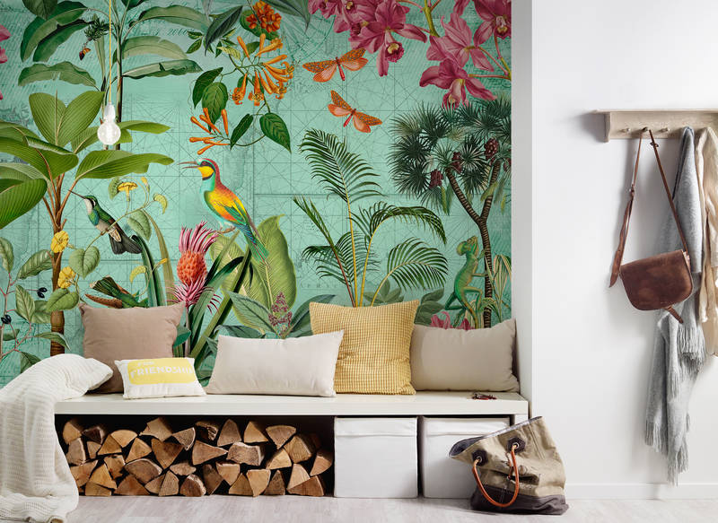 Tapete, Wandmotiv, Dschungellook, Pflanzenmotiv, Flora-Druck