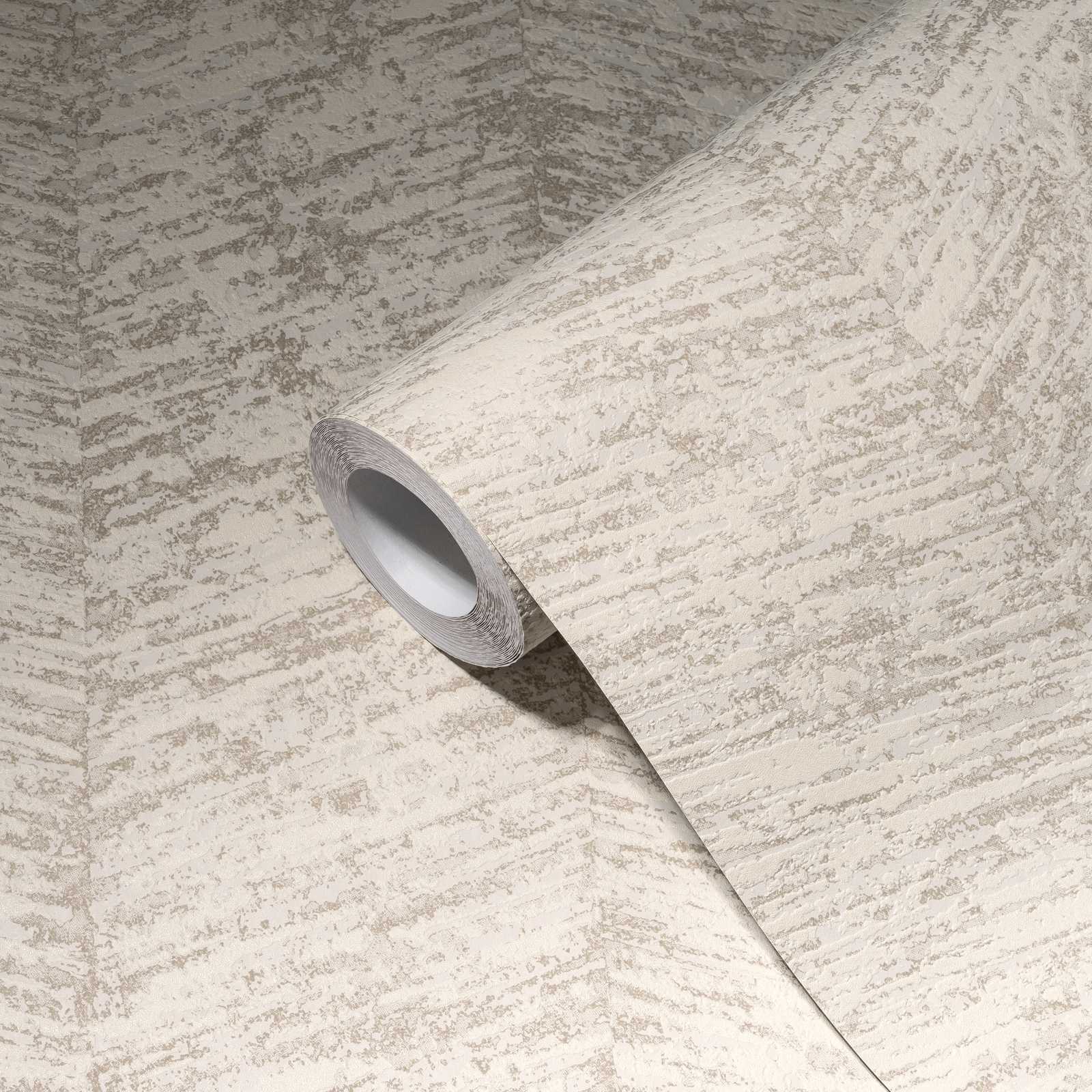             Strukturtapete Ethno Design mit Streifeneffekt – Creme, Metallic, Beige
        