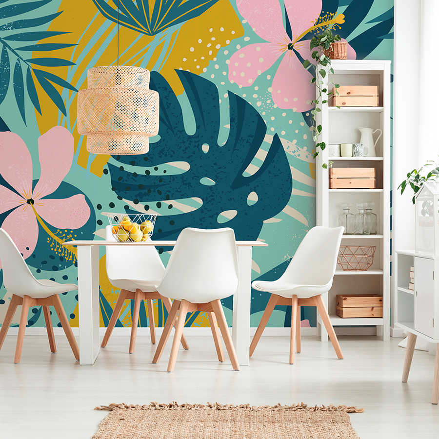         Jungle Print Behang Hawaii met Bladeren & Bloemen
    