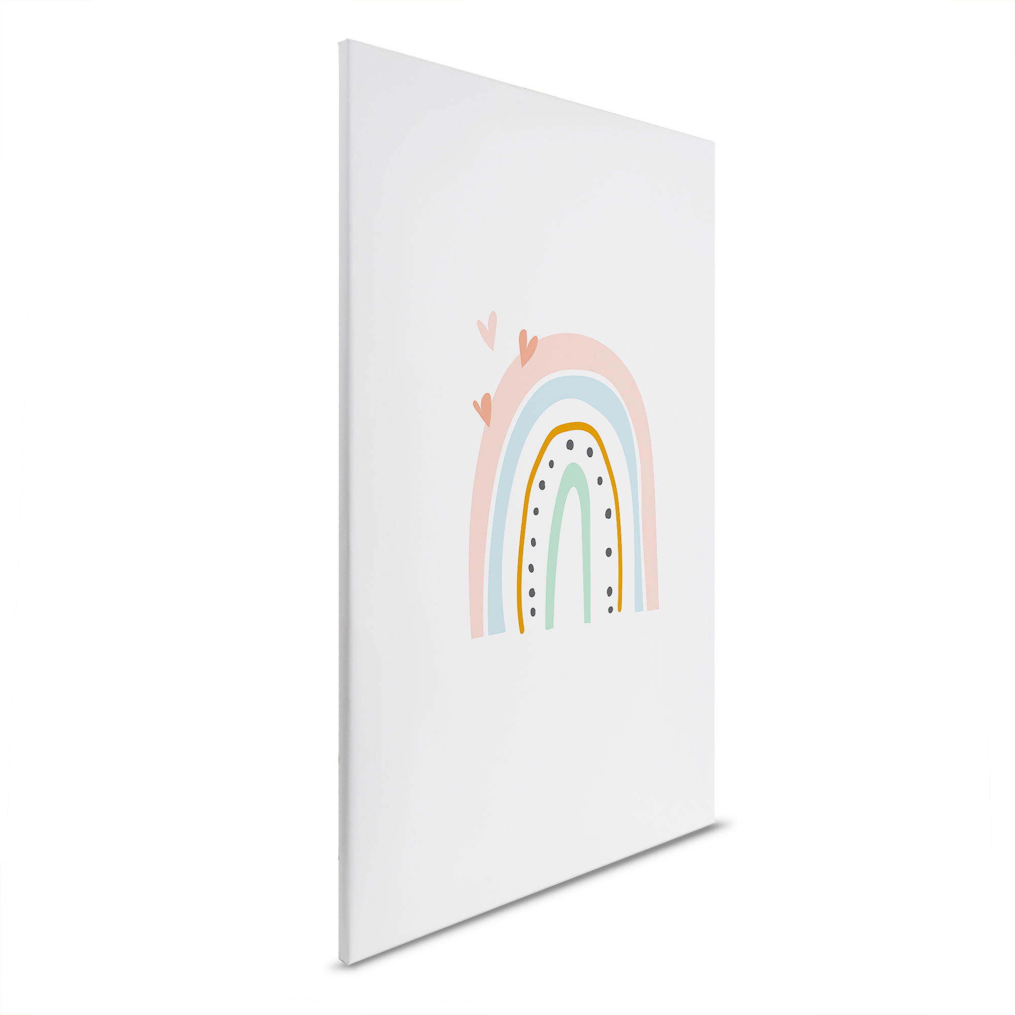         Kinderzimmer Leinwandbild Pastellbogen - Verspielte Regenbogen-Leinwand – 30 x 45 cm - Weiss, Bunt
    