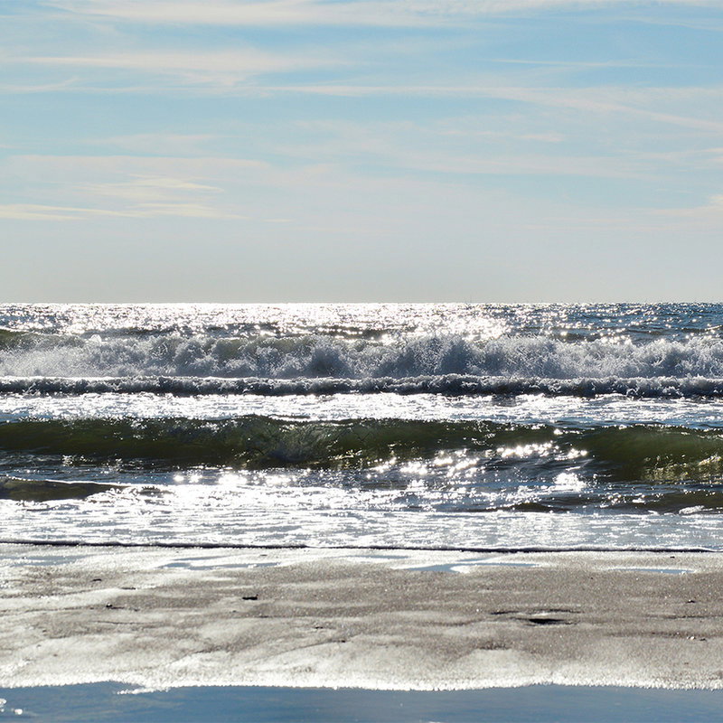 meer, wellige welle, strand, sand, wasseroberfläche