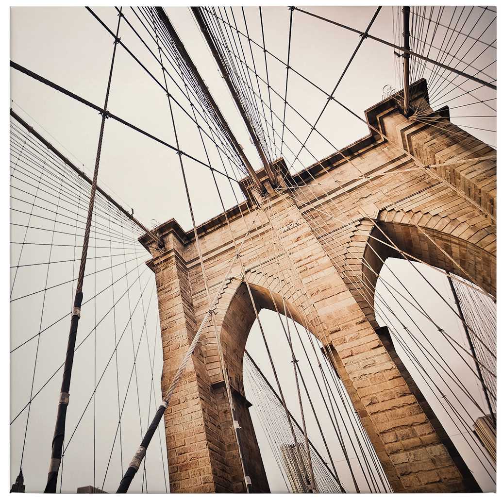 Quadratisches Leinwandbild Brooklyn Bridge – 0,50 m x 0,50 m