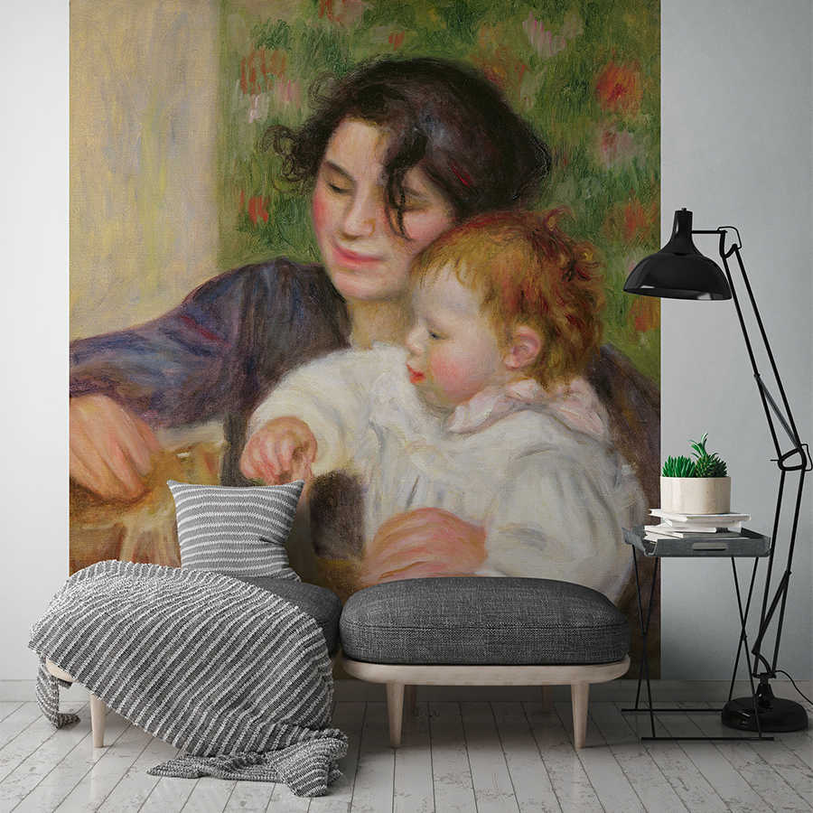 tapestry,  artwork,  mother child,  painting,  portrait, wall art