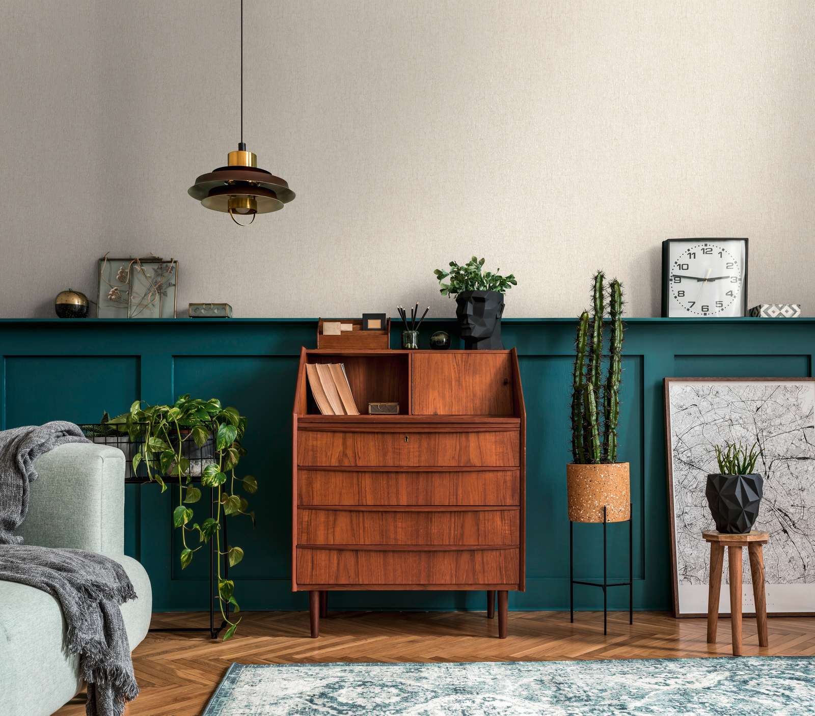             Vliestapete in Putzoptik leicht strukturiert – Beige, Creme, Silber
        